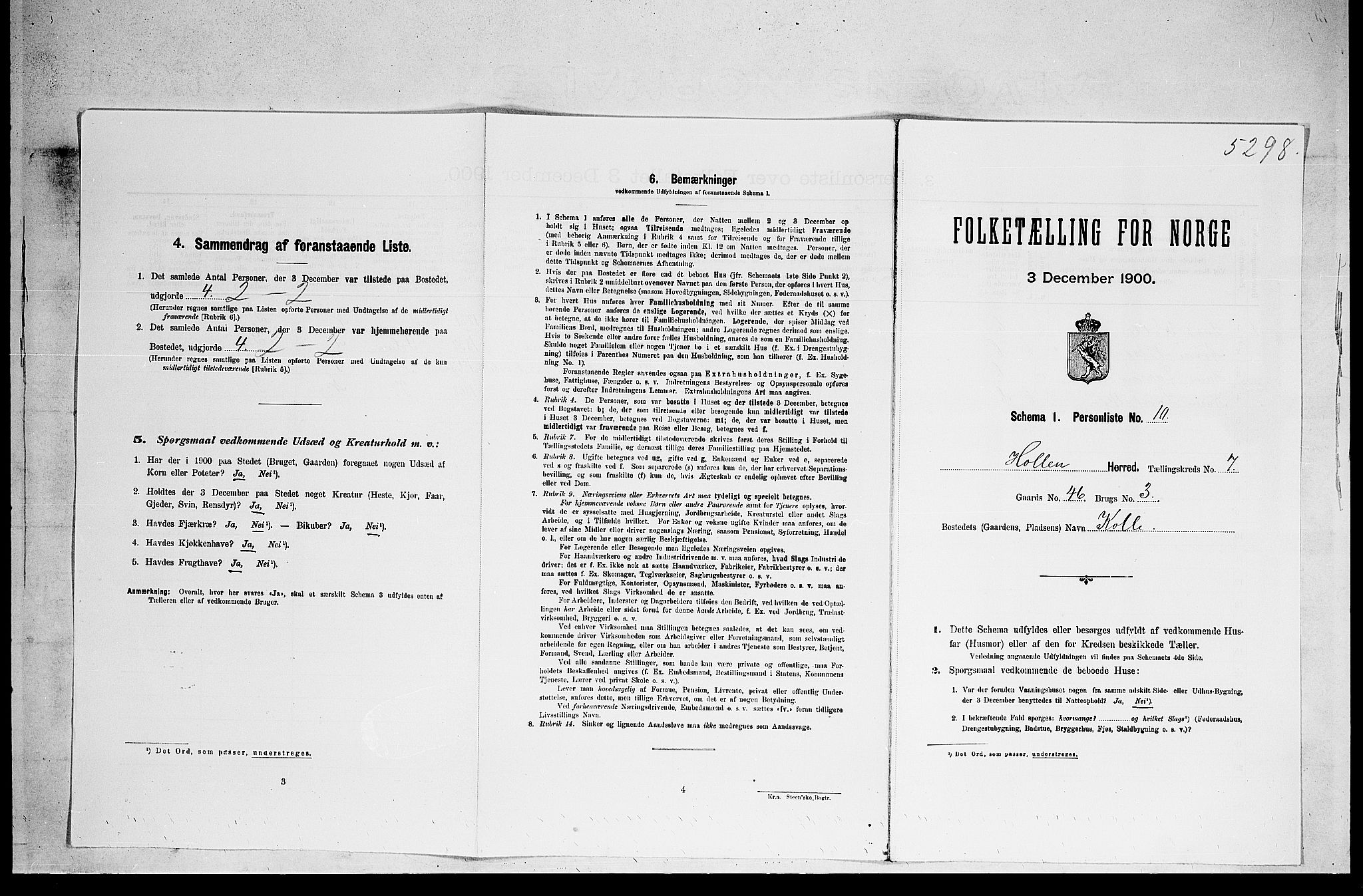 SAKO, 1900 census for Holla, 1900, p. 739
