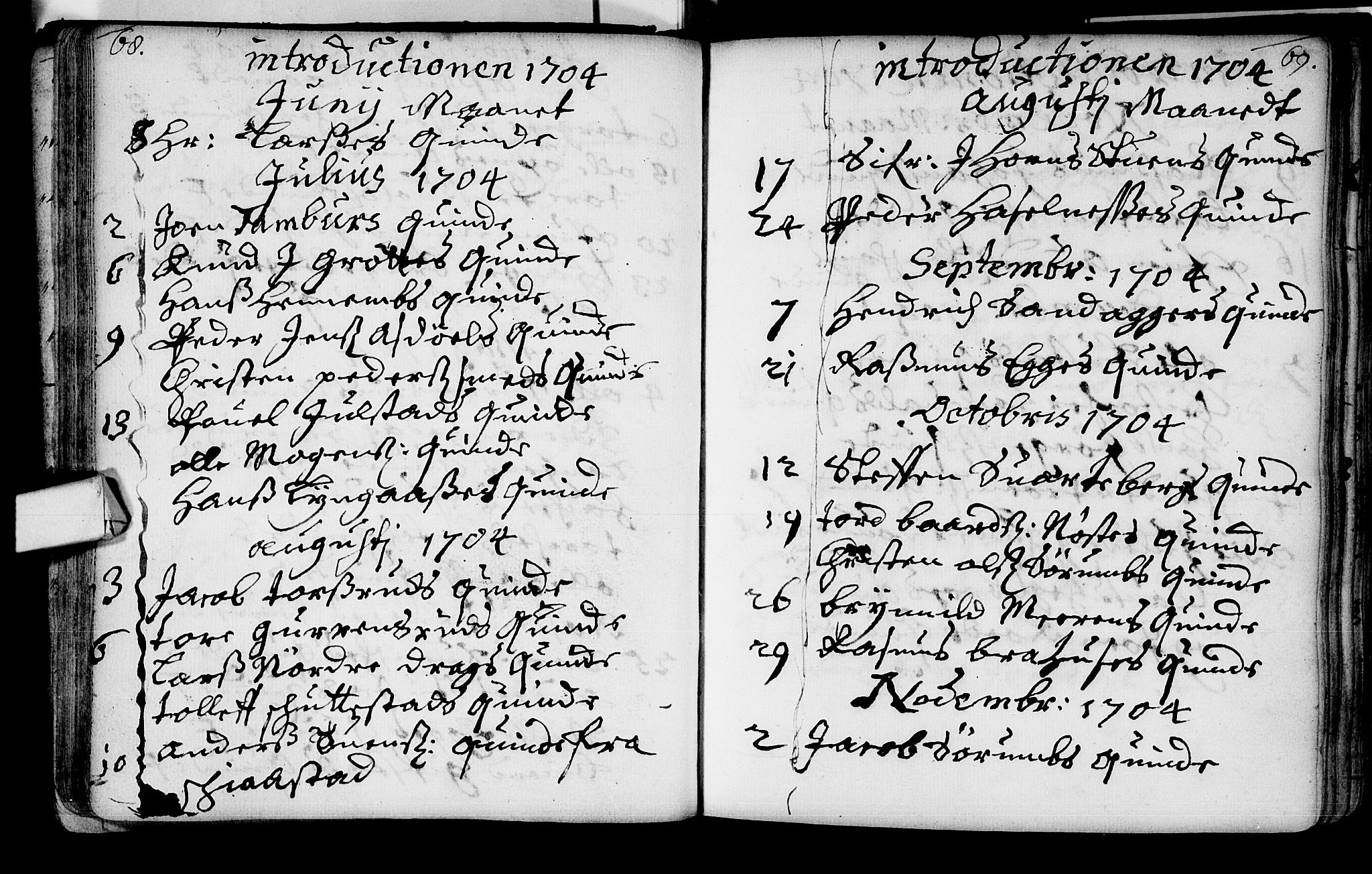 Lier kirkebøker, AV/SAKO-A-230/F/Fa/L0002: Parish register (official) no. I 2, 1701-1726, p. 68-69