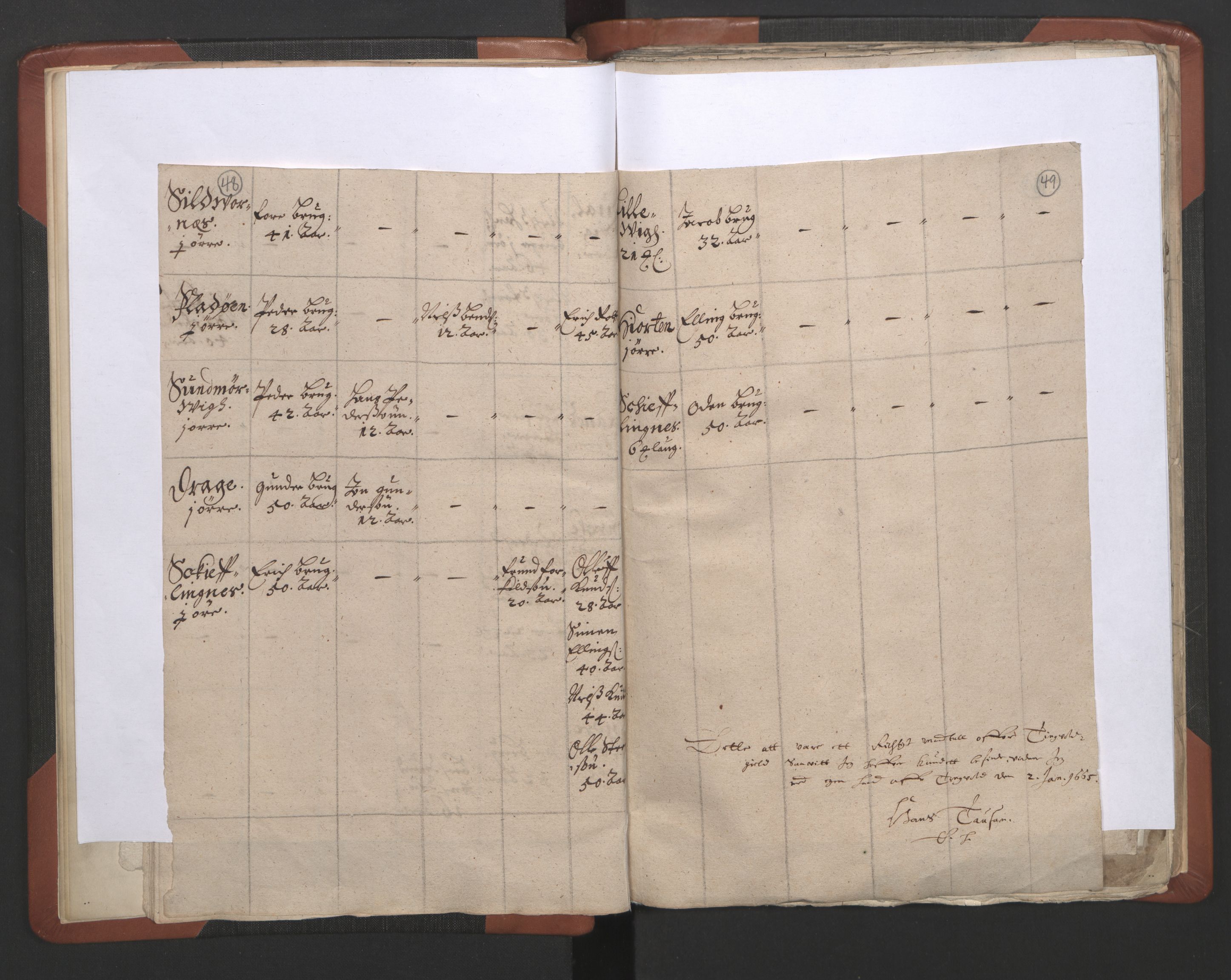 RA, Vicar's Census 1664-1666, no. 28: Nordmøre deanery, 1664-1666, p. 48-49