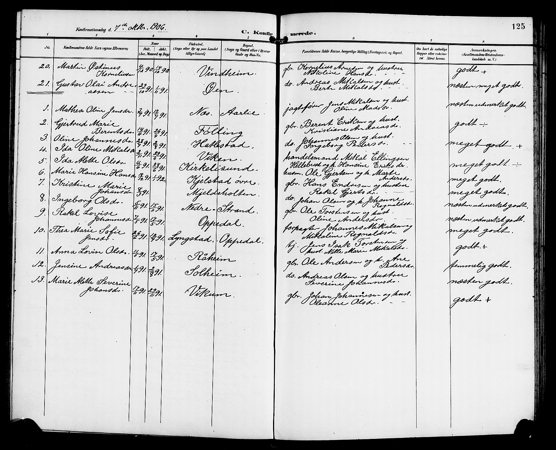 Gaular sokneprestembete, SAB/A-80001/H/Hab: Parish register (copy) no. C 4, 1895-1920, p. 125