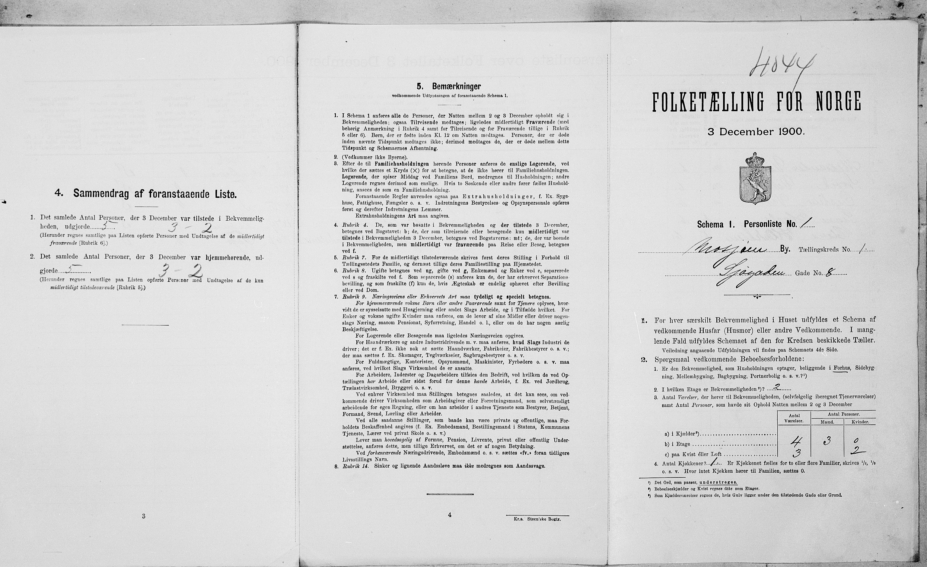 SAT, 1900 census for Mosjøen, 1900, p. 72
