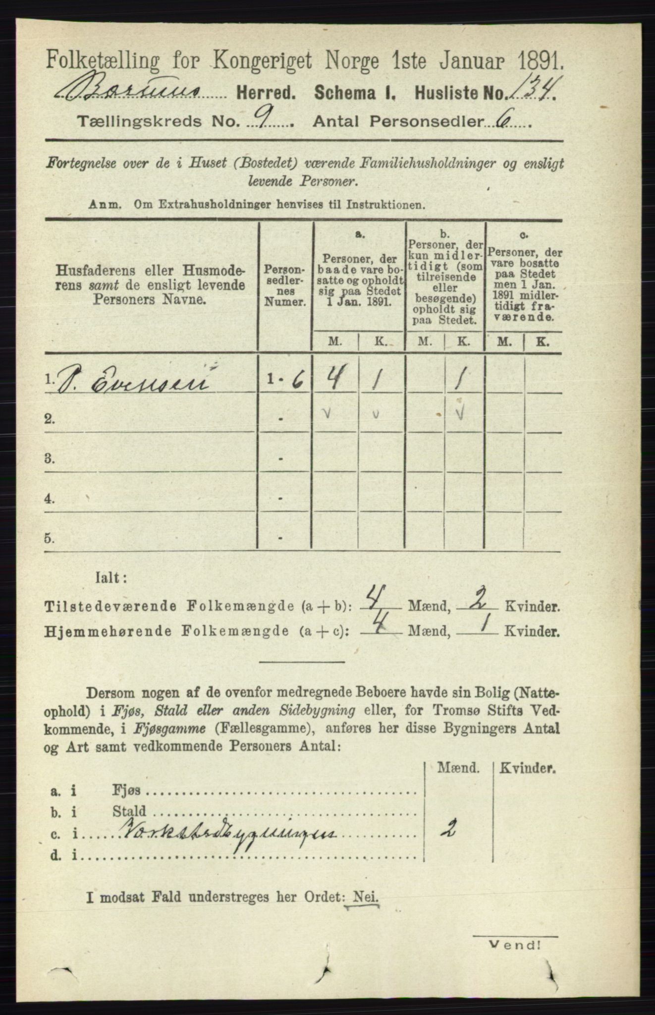 RA, 1891 census for 0219 Bærum, 1891, p. 5120