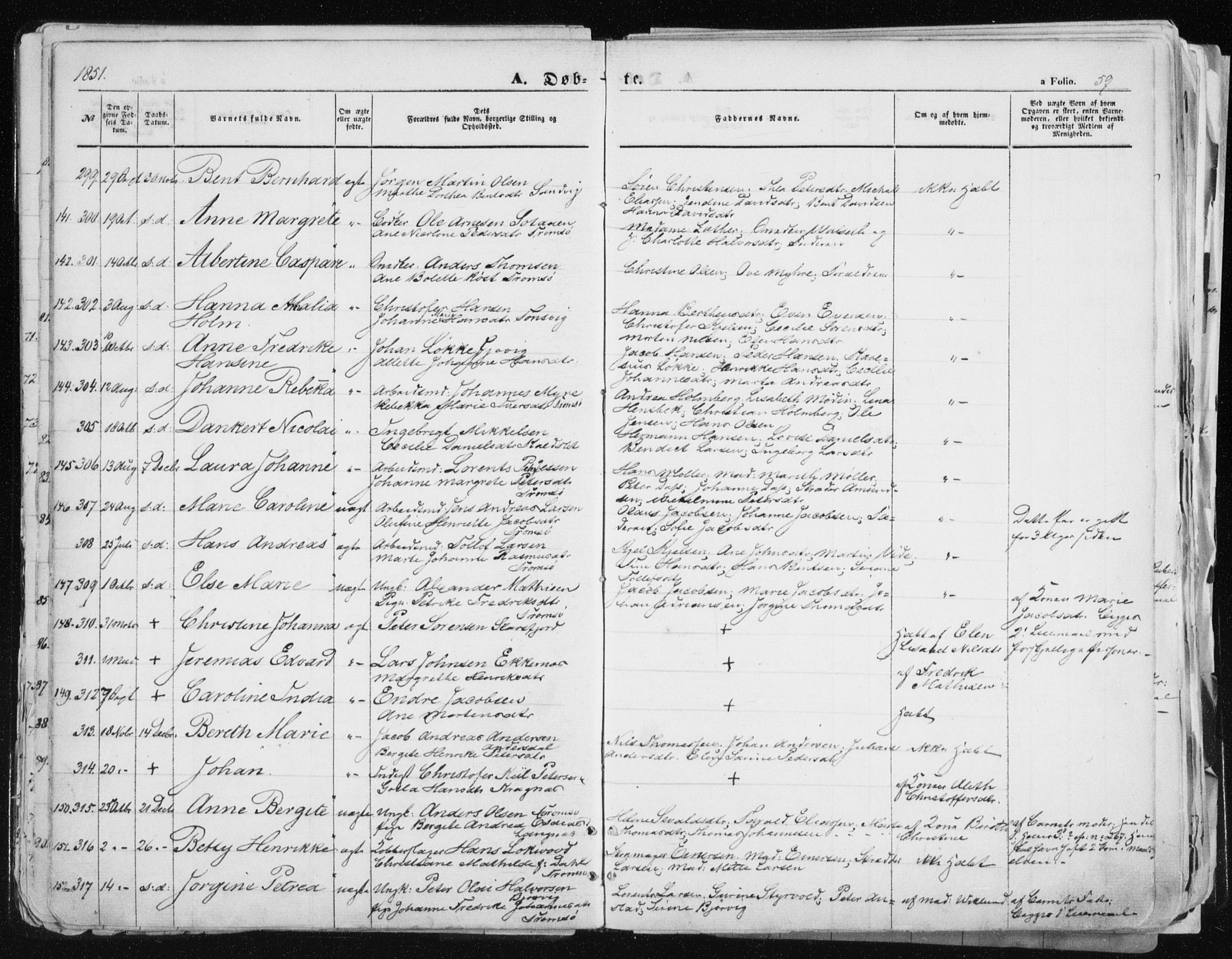 Tromsø sokneprestkontor/stiftsprosti/domprosti, SATØ/S-1343/G/Ga/L0010kirke: Parish register (official) no. 10, 1848-1855, p. 59