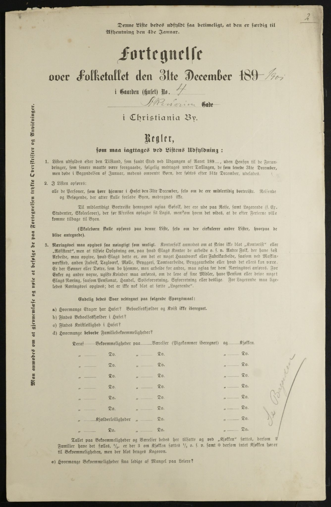 OBA, Municipal Census 1901 for Kristiania, 1901, p. 205