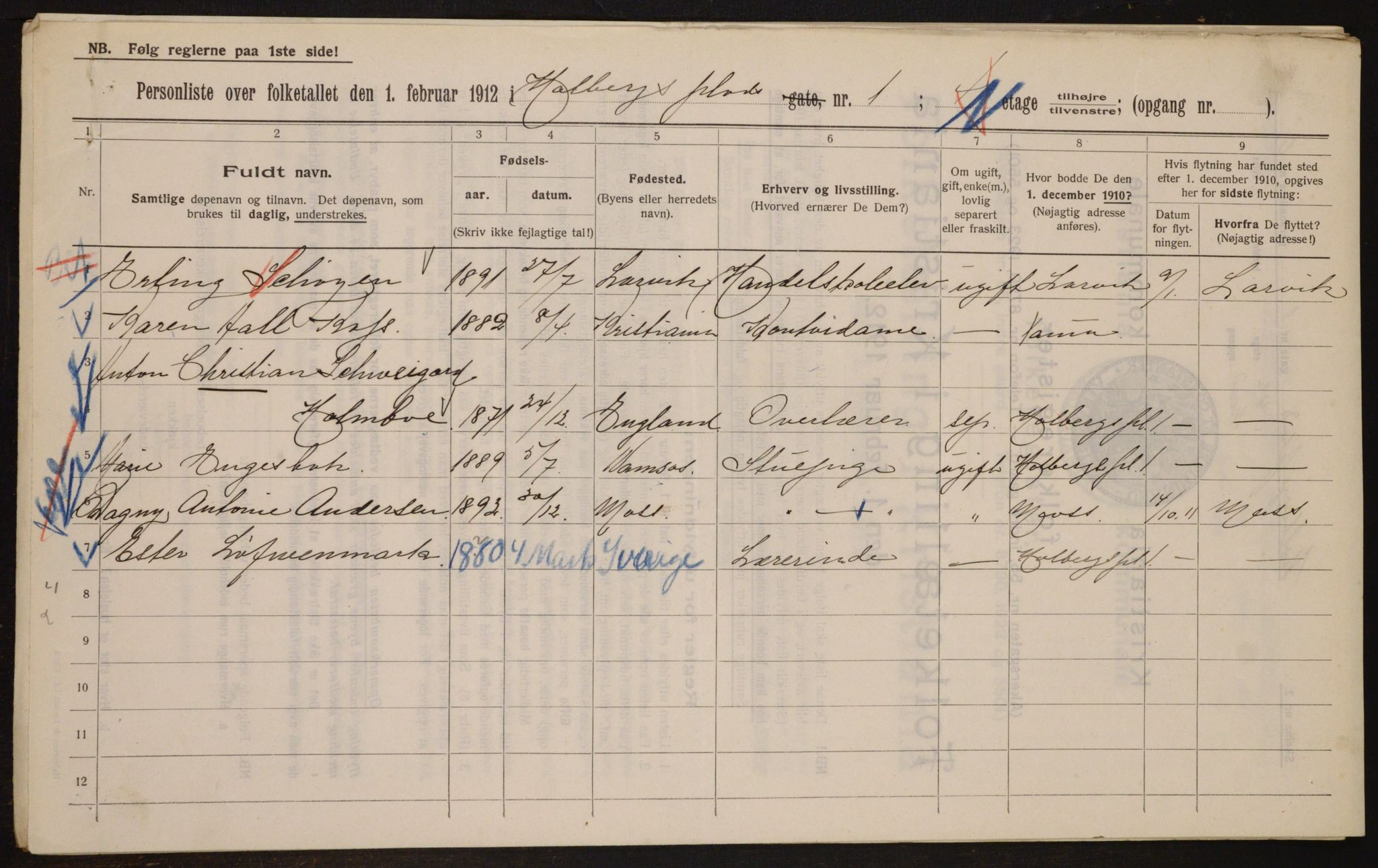 OBA, Municipal Census 1912 for Kristiania, 1912, p. 40939