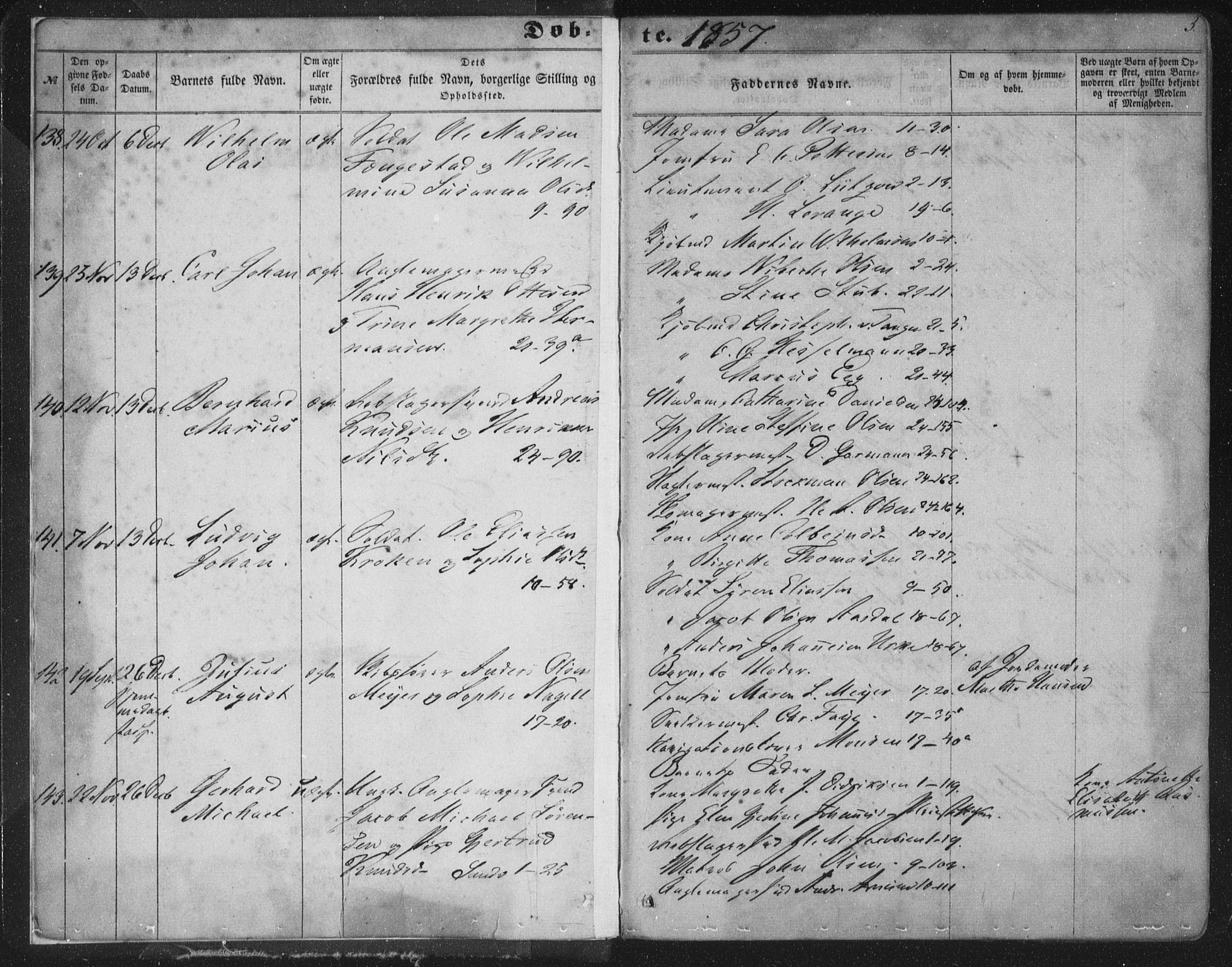 Korskirken sokneprestembete, SAB/A-76101/H/Haa/L0018: Parish register (official) no. B 4, 1857-1866, p. 3