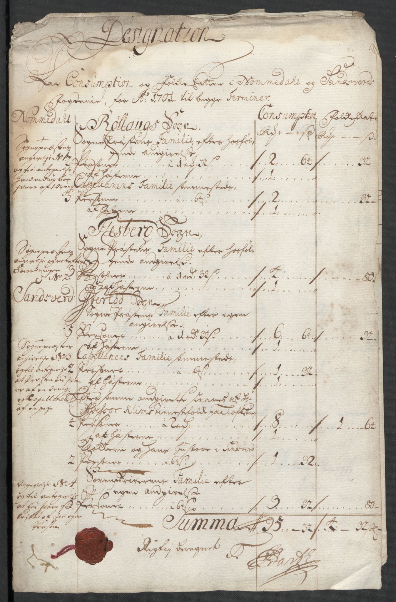 Rentekammeret inntil 1814, Reviderte regnskaper, Fogderegnskap, AV/RA-EA-4092/R24/L1579: Fogderegnskap Numedal og Sandsvær, 1701, p. 252