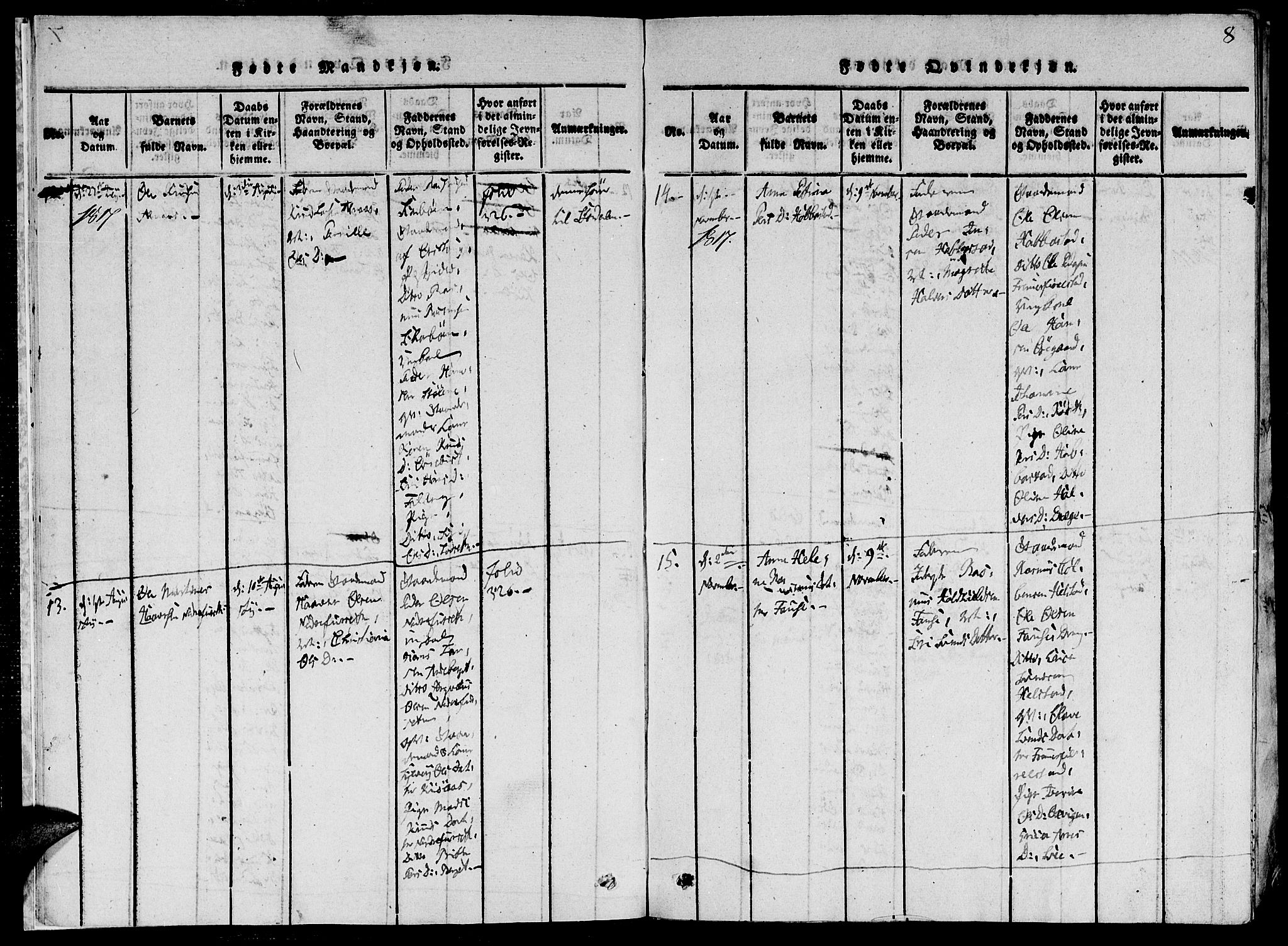 Ministerialprotokoller, klokkerbøker og fødselsregistre - Møre og Romsdal, AV/SAT-A-1454/520/L0273: Parish register (official) no. 520A03, 1817-1826, p. 8