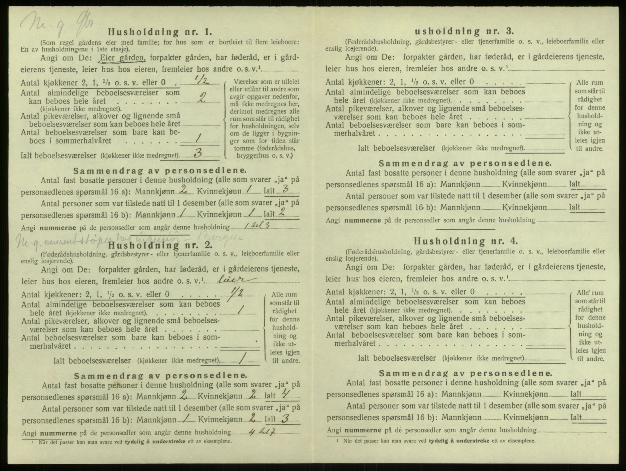 SAB, 1920 census for Alversund, 1920, p. 524