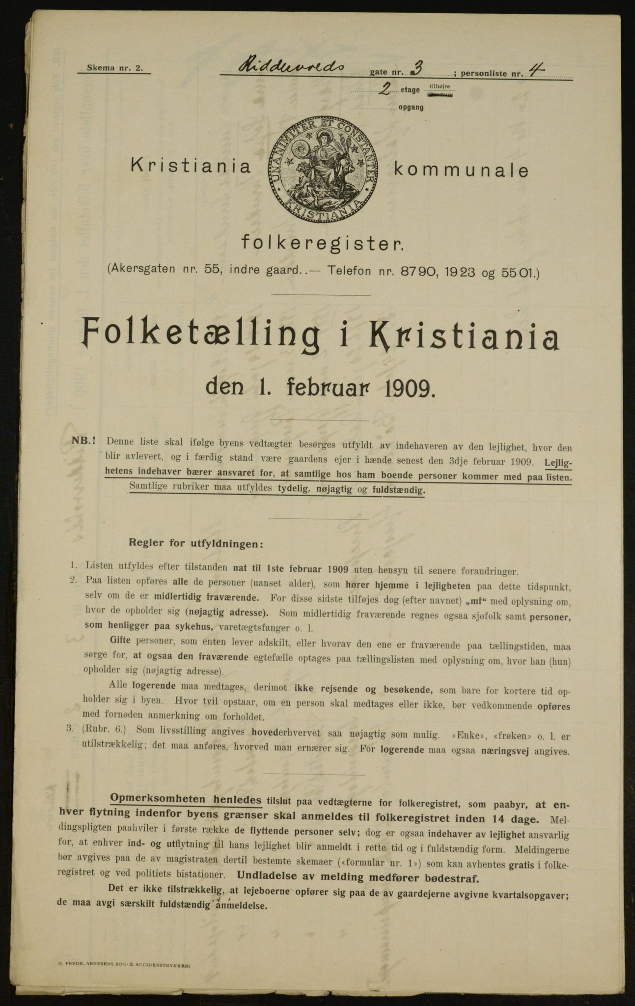 OBA, Municipal Census 1909 for Kristiania, 1909, p. 75290