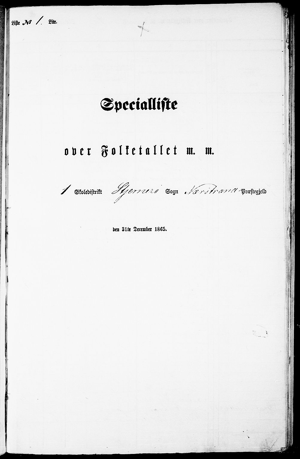 RA, 1865 census for Nedstrand, 1865, p. 12