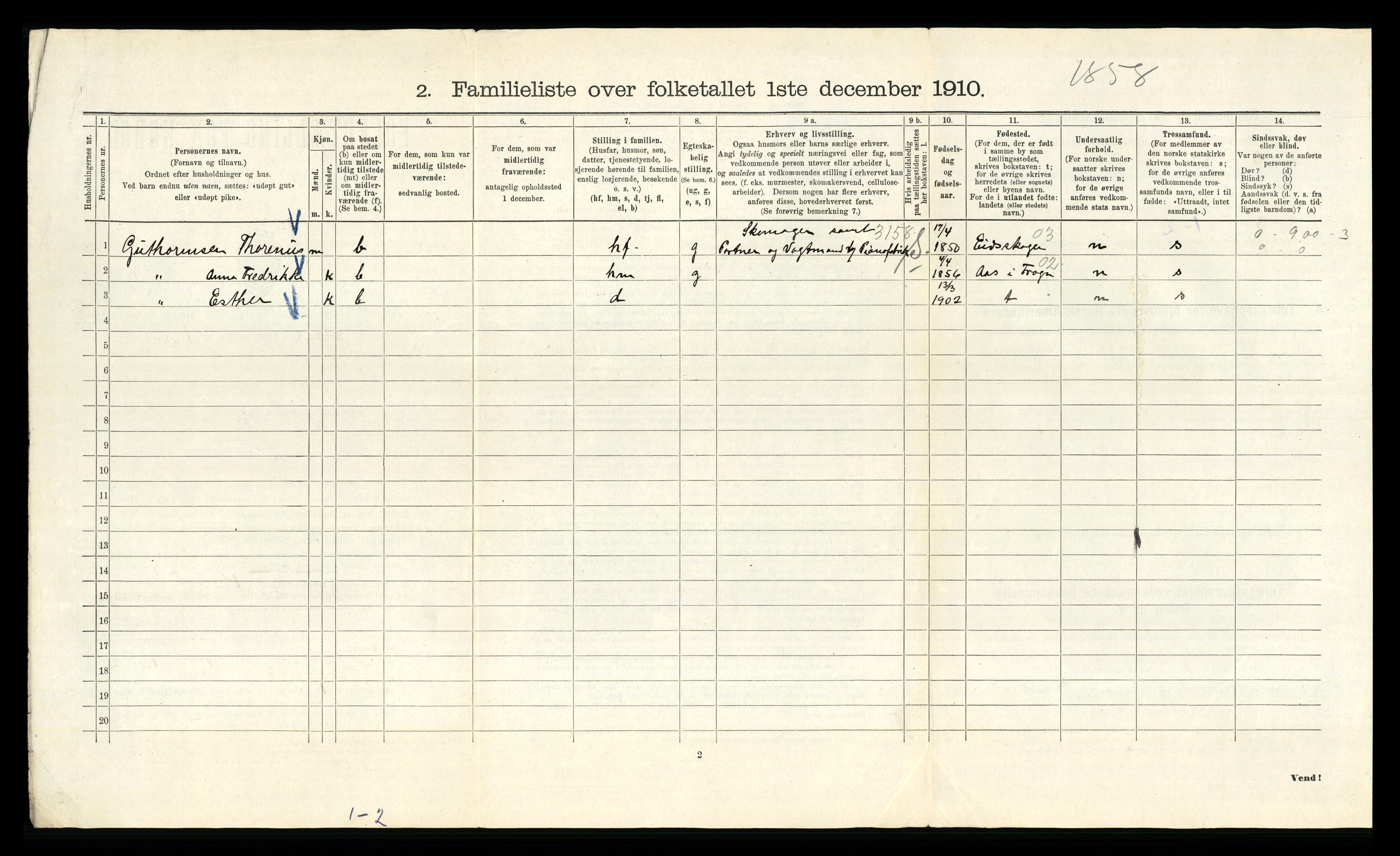 RA, 1910 census for Kristiania, 1910, p. 50838