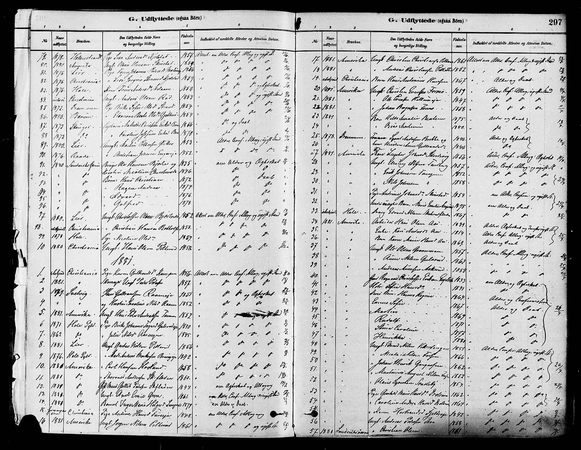Modum kirkebøker, AV/SAKO-A-234/F/Fa/L0011: Parish register (official) no. 11, 1877-1889, p. 297