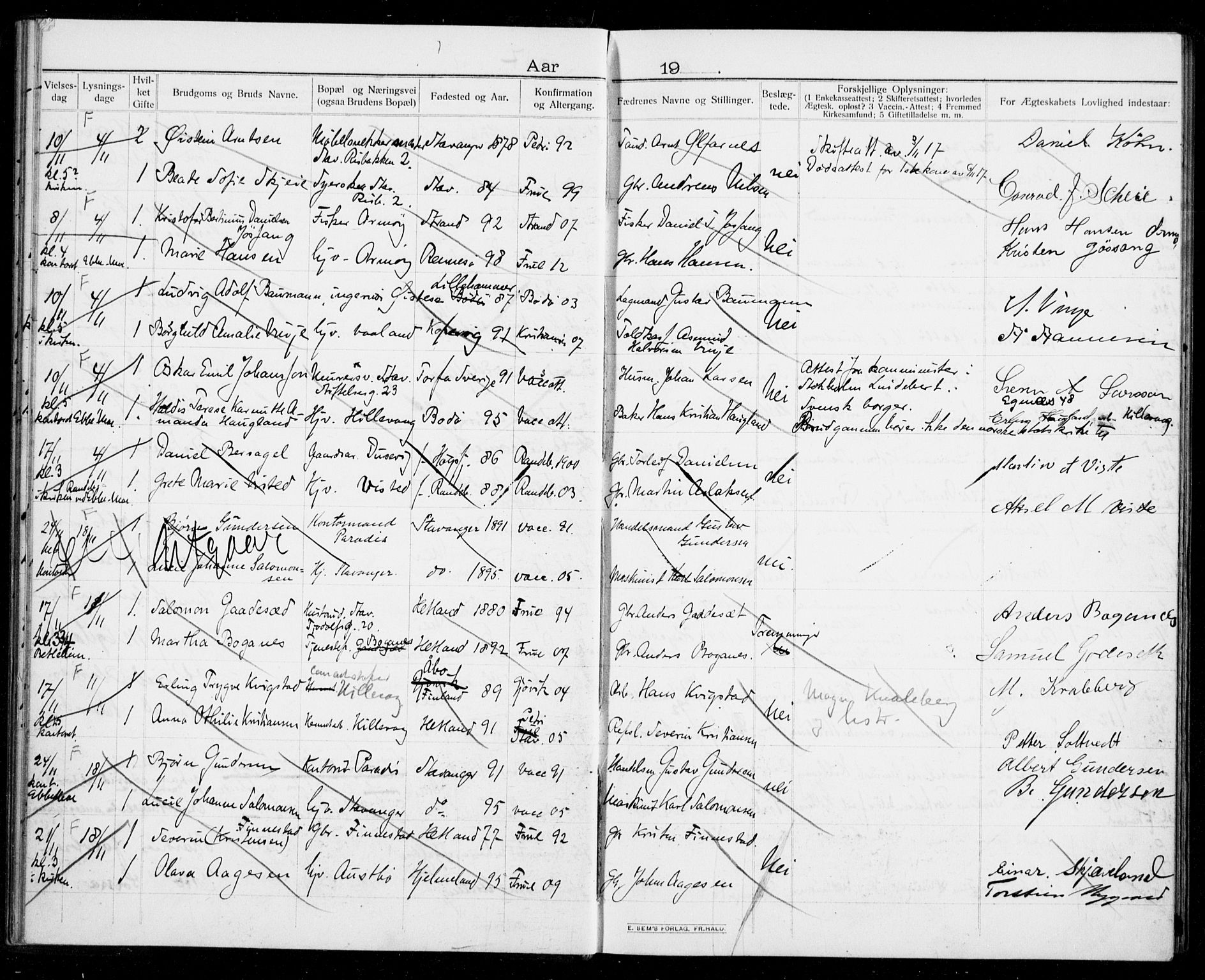 Hetland sokneprestkontor, AV/SAST-A-101826/70/705BA/L0005: Banns register no. 705.BA.5, 1911-1935