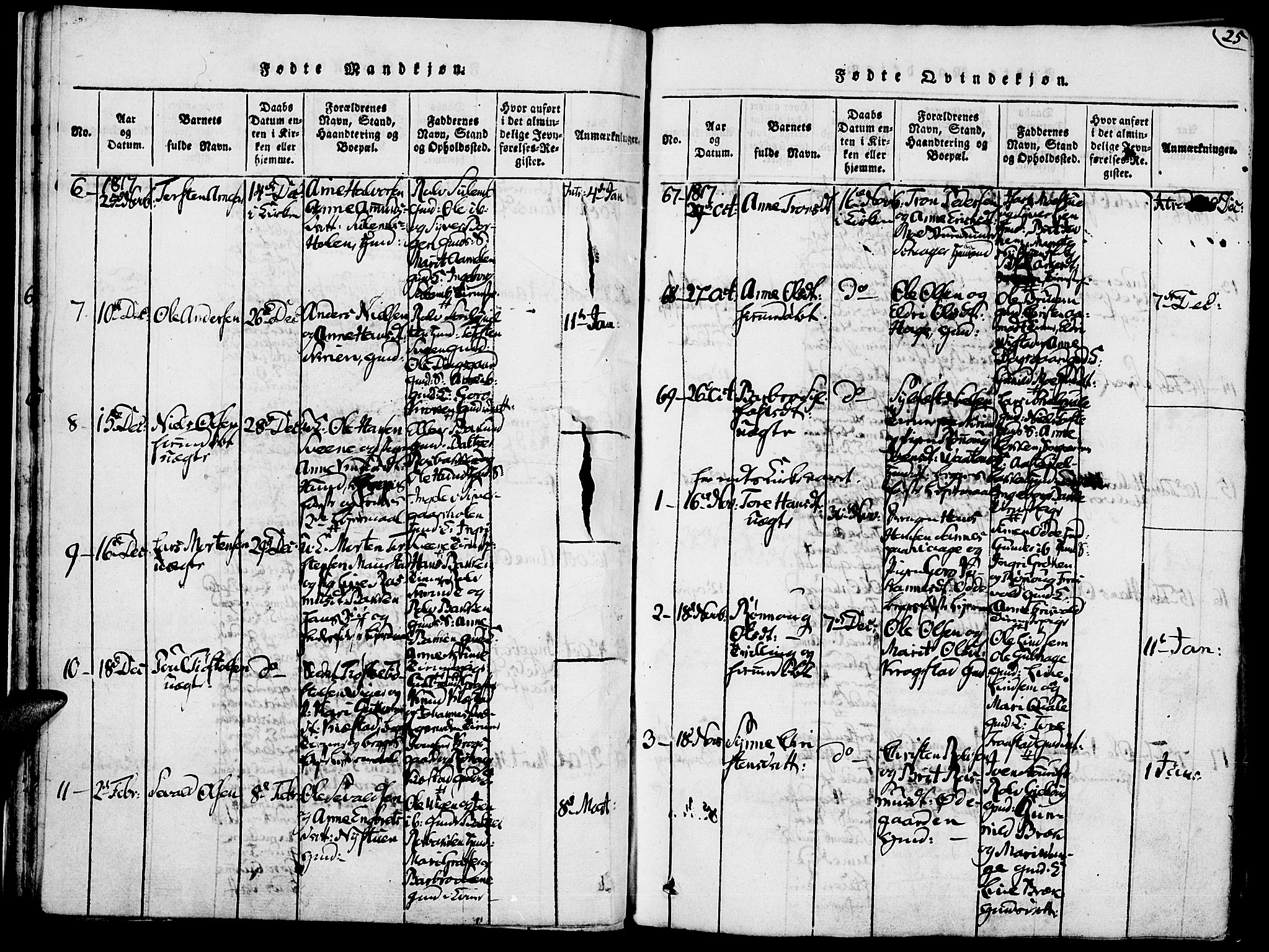Lom prestekontor, SAH/PREST-070/K/L0004: Parish register (official) no. 4, 1815-1825, p. 25