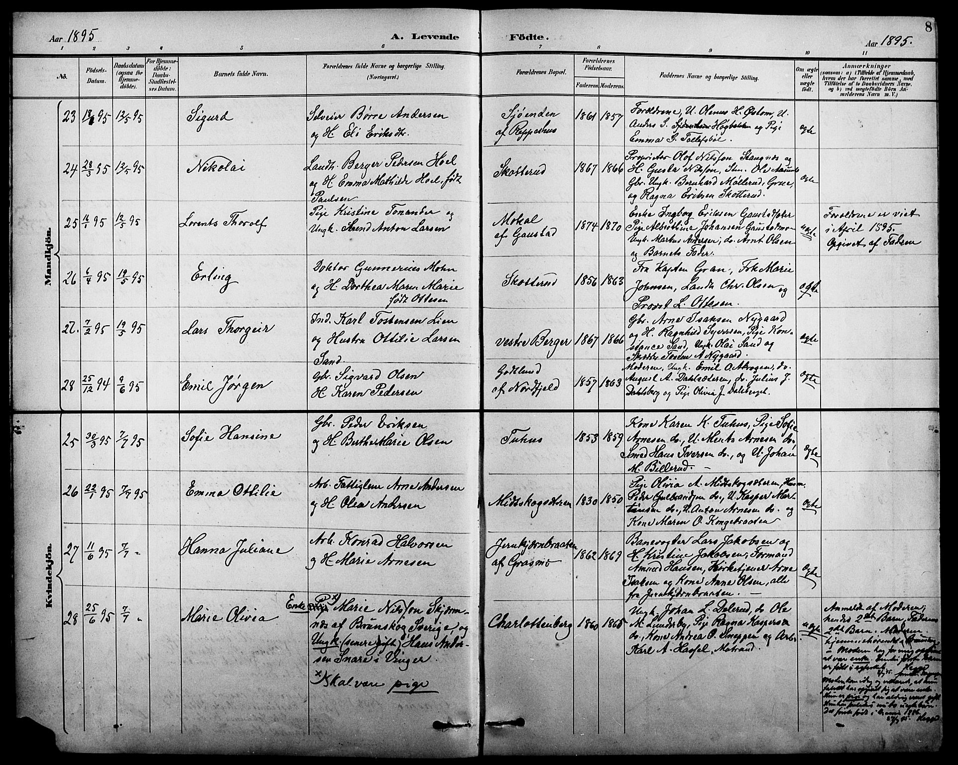 Eidskog prestekontor, AV/SAH-PREST-026/H/Ha/Hab/L0001: Parish register (copy) no. 1, 1895-1917, p. 8
