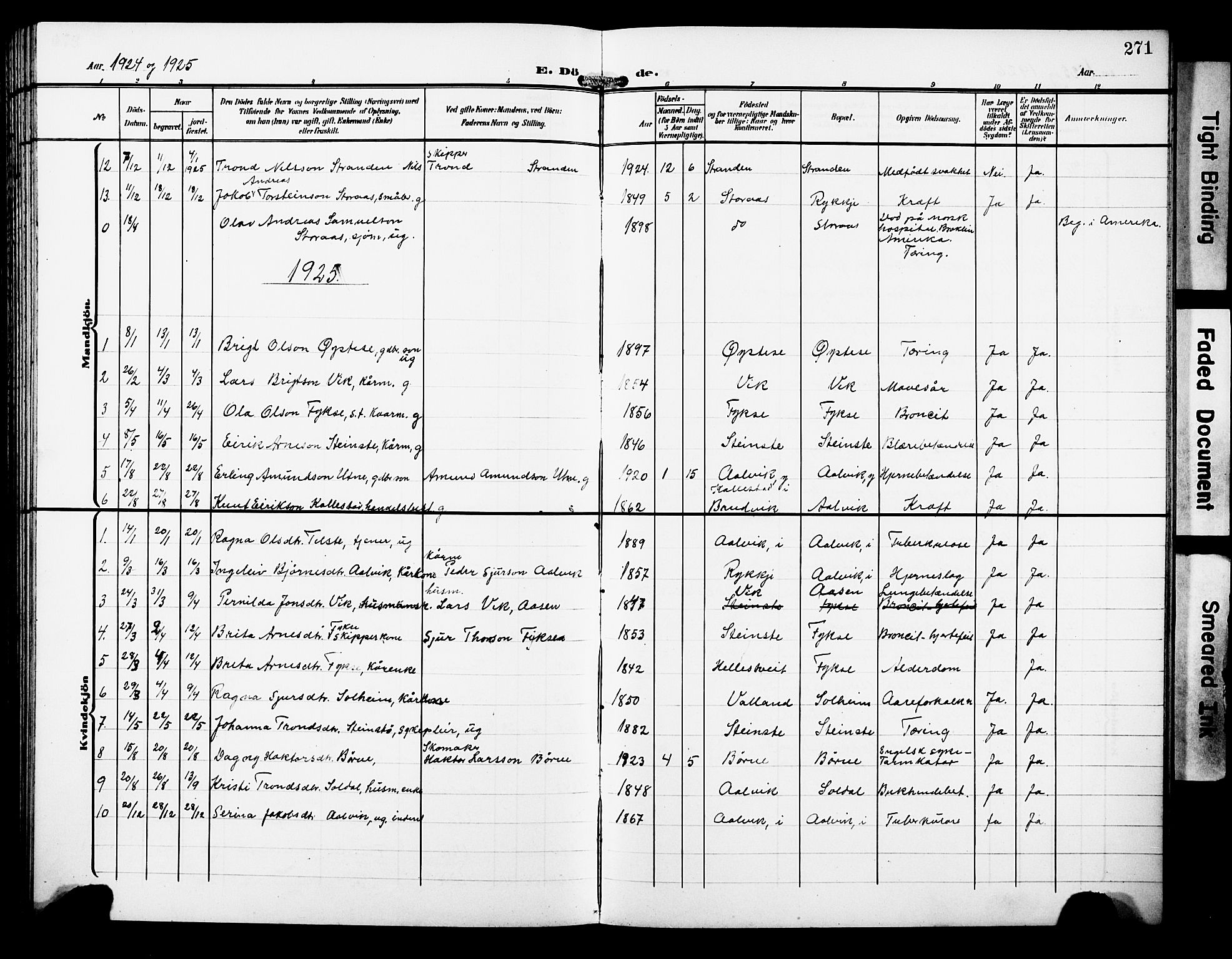 Kvam sokneprestembete, SAB/A-76201/H/Hab: Parish register (copy) no. C 4, 1906-1931, p. 271