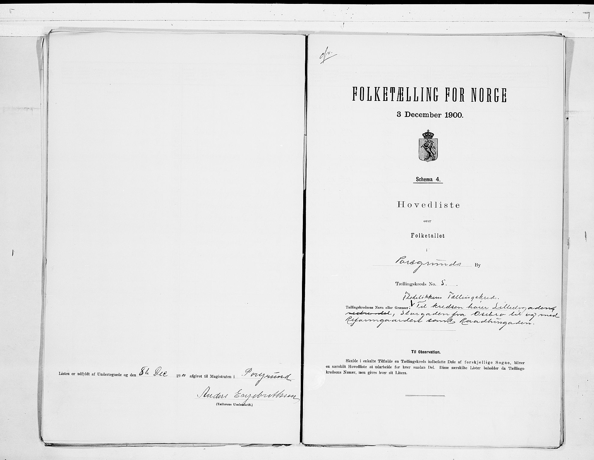 SAKO, 1900 census for Porsgrunn, 1900, p. 12