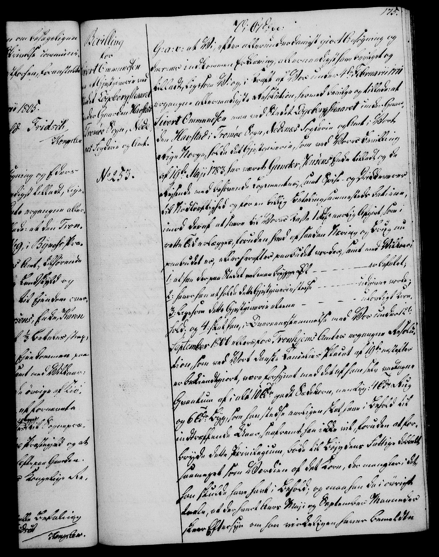 Rentekammeret, Kammerkanselliet, RA/EA-3111/G/Gg/Gga/L0018: Norsk ekspedisjonsprotokoll med register (merket RK 53.18), 1804-1806, p. 175