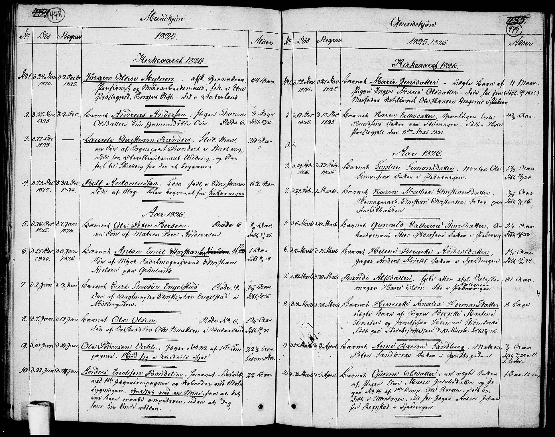Garnisonsmenigheten Kirkebøker, SAO/A-10846/F/Fa/L0004: Parish register (official) no. 4, 1820-1828, p. 478-479