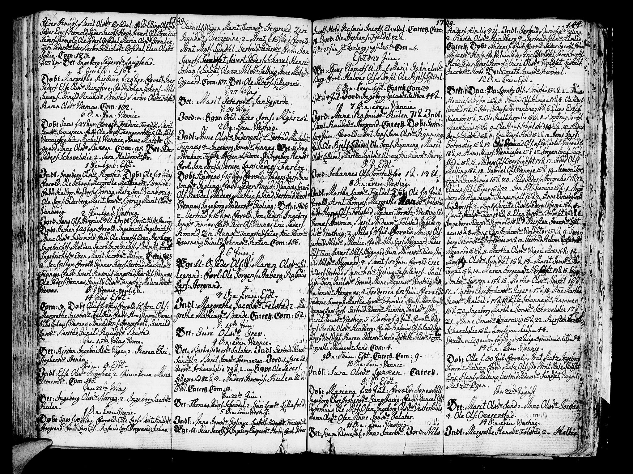 Ministerialprotokoller, klokkerbøker og fødselsregistre - Nord-Trøndelag, SAT/A-1458/722/L0216: Parish register (official) no. 722A03, 1756-1816, p. 144