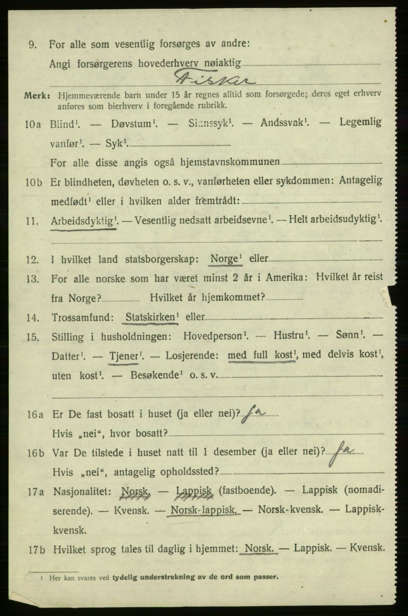SATØ, 1920 census for Hasvik, 1920, p. 1096