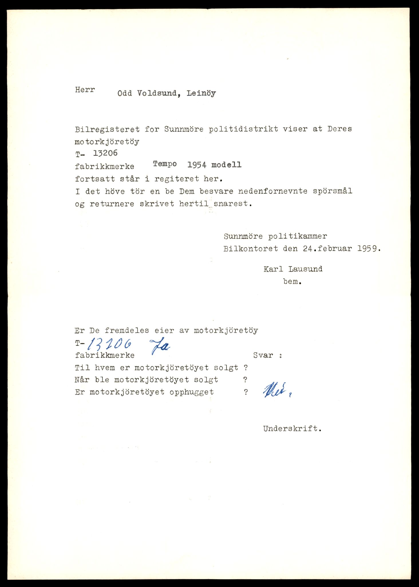 Møre og Romsdal vegkontor - Ålesund trafikkstasjon, AV/SAT-A-4099/F/Fe/L0038: Registreringskort for kjøretøy T 13180 - T 13360, 1927-1998, p. 443