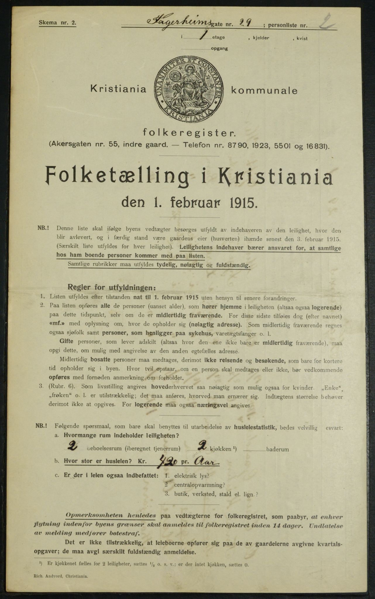 OBA, Municipal Census 1915 for Kristiania, 1915, p. 22730