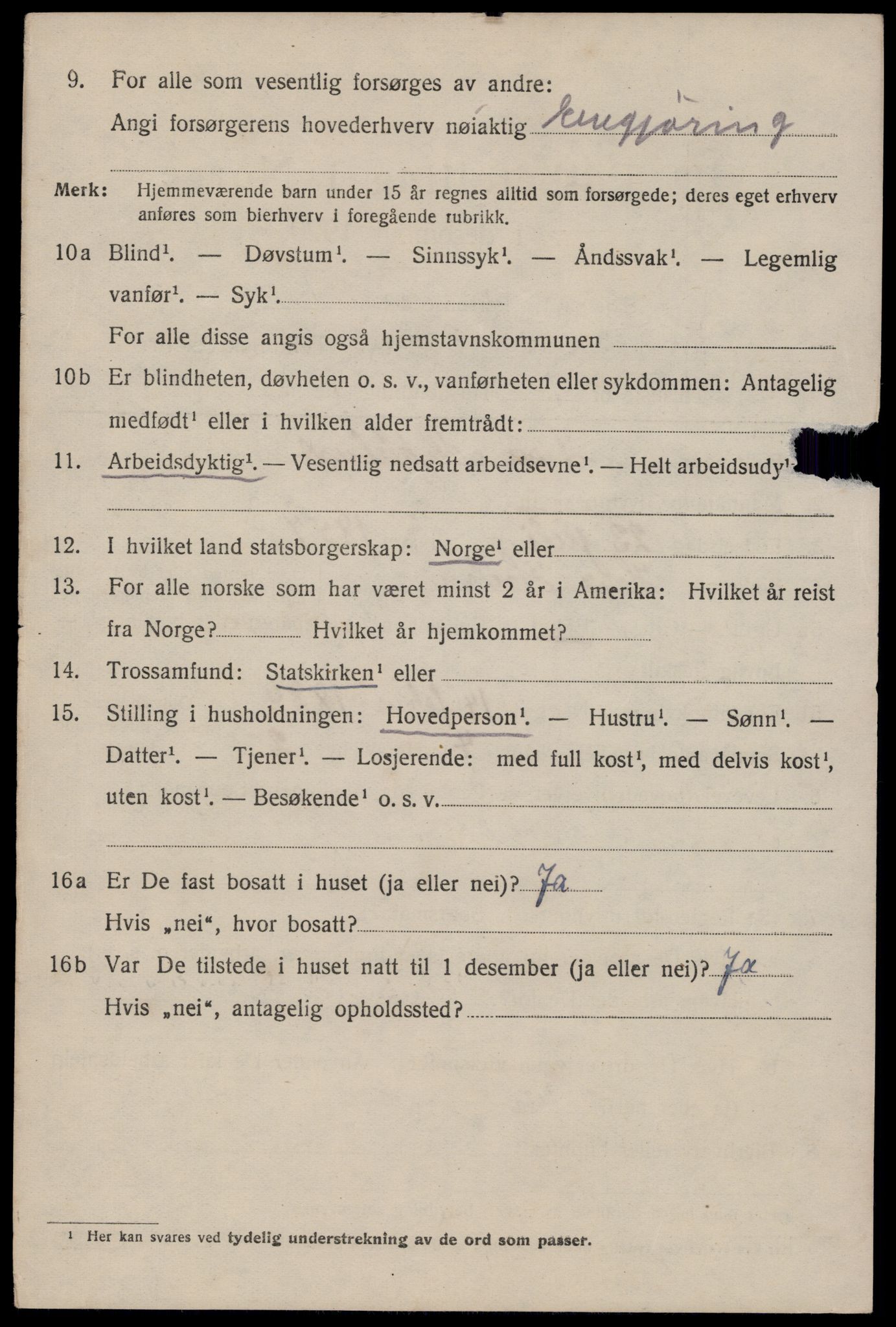 SAST, 1920 census for Sandnes, 1920, p. 7635