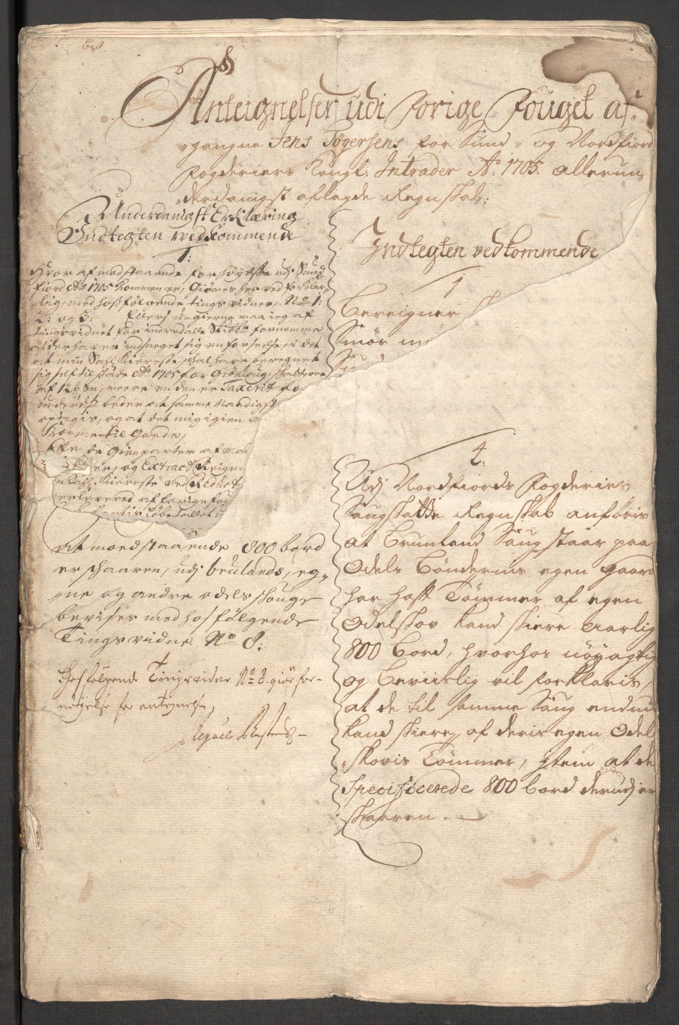 Rentekammeret inntil 1814, Reviderte regnskaper, Fogderegnskap, AV/RA-EA-4092/R53/L3429: Fogderegnskap Sunn- og Nordfjord, 1705, p. 291