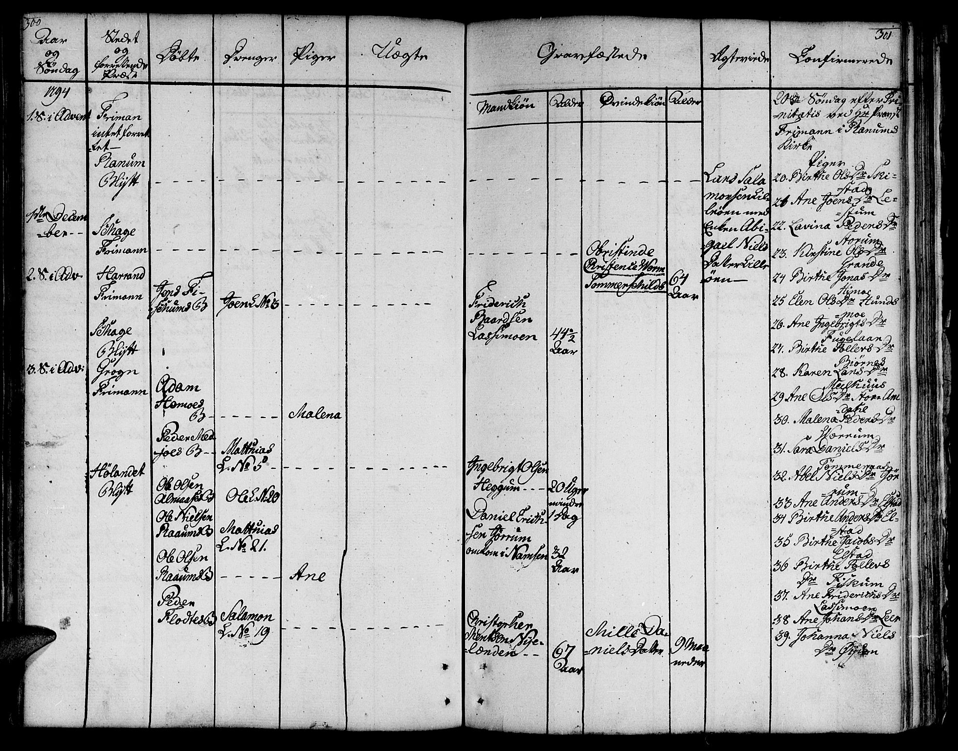 Ministerialprotokoller, klokkerbøker og fødselsregistre - Nord-Trøndelag, AV/SAT-A-1458/764/L0544: Parish register (official) no. 764A04, 1780-1798, p. 300-301