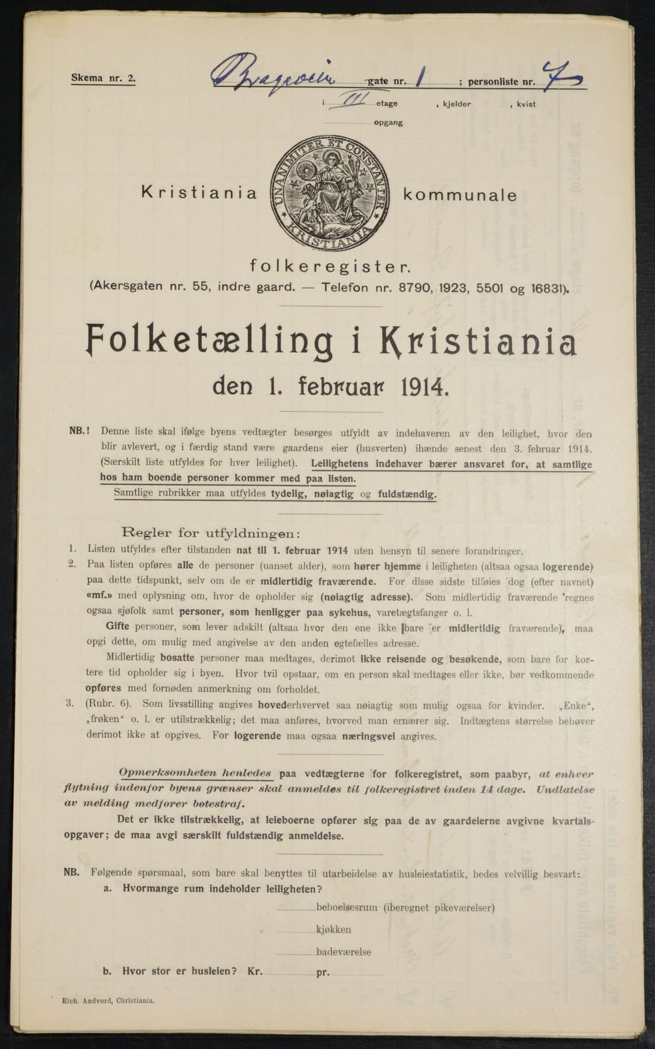 OBA, Municipal Census 1914 for Kristiania, 1914, p. 8062