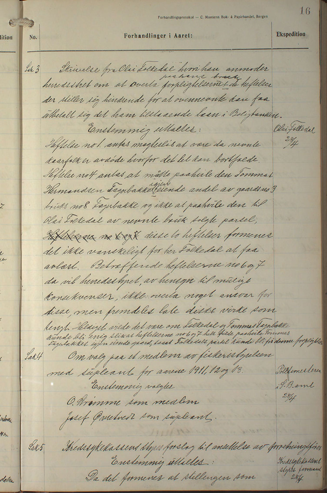 Austevoll kommune. Formannskapet, IKAH/1244-021/A/Aa/L0002b: Møtebok for heradstyret, 1910-1919, p. 33