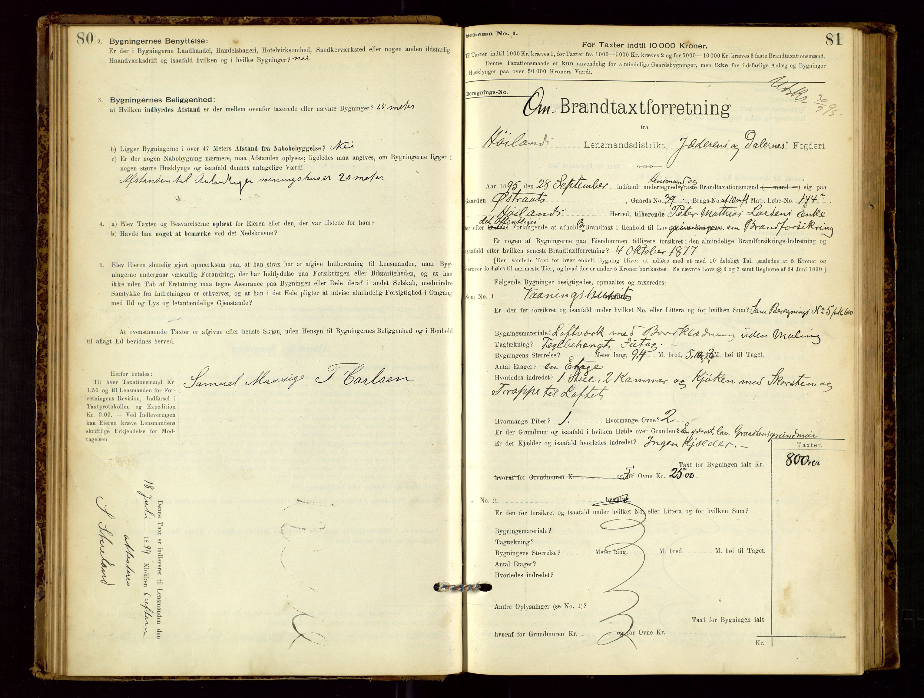 Høyland/Sandnes lensmannskontor, SAST/A-100166/Gob/L0001: "Brandtaxtprotokol", 1890-1913, p. 80-81