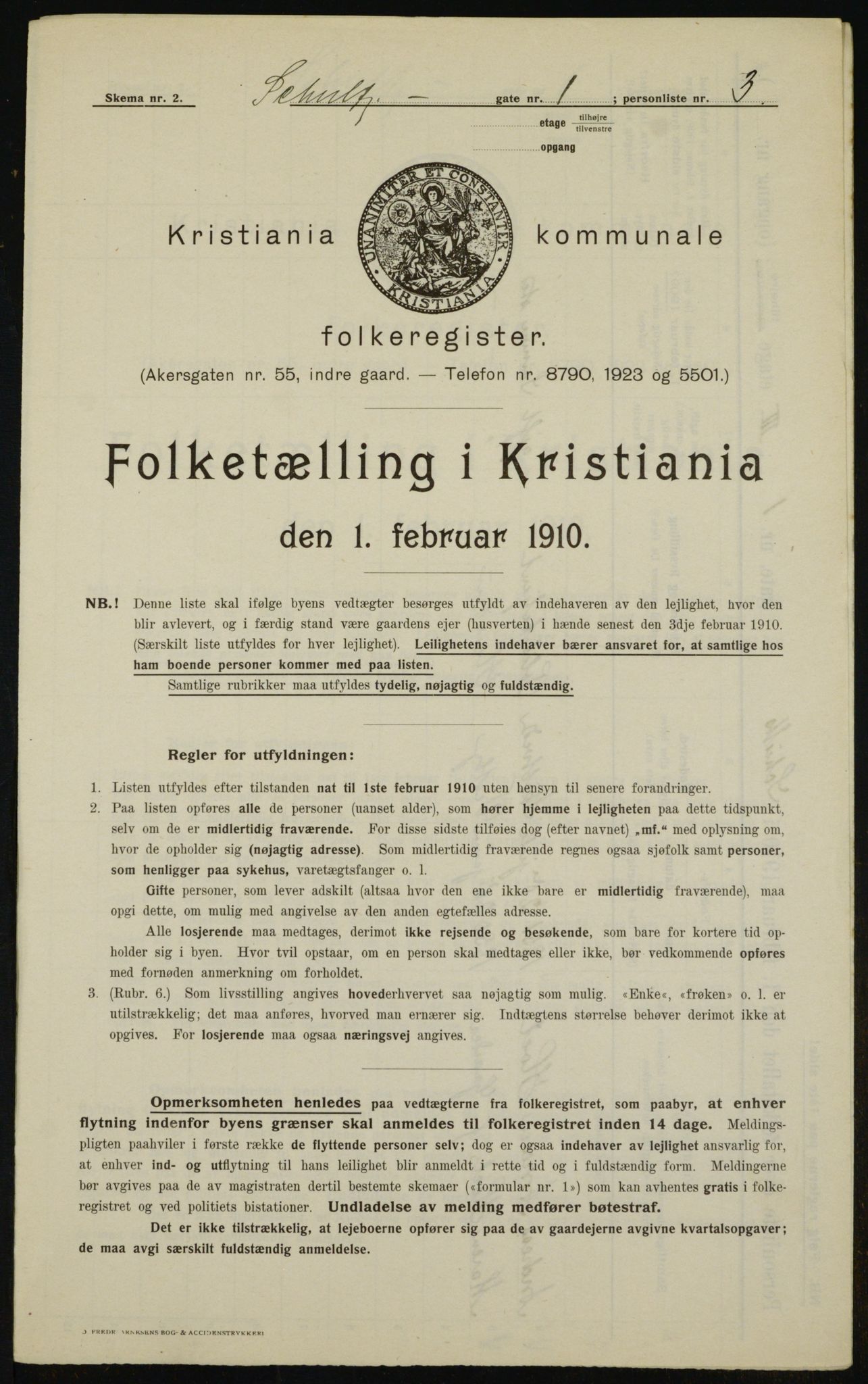 OBA, Municipal Census 1910 for Kristiania, 1910, p. 86498