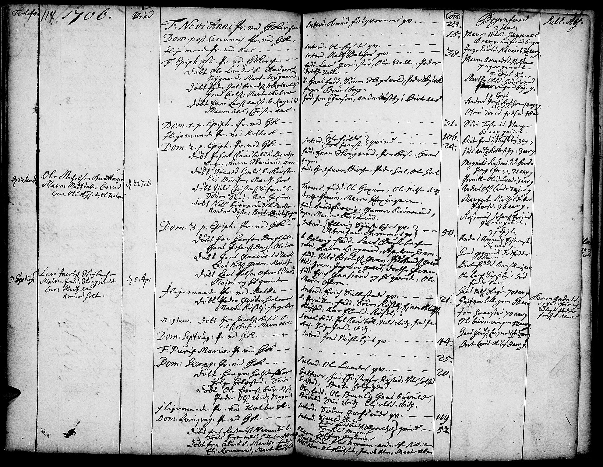Toten prestekontor, SAH/PREST-102/H/Ha/Haa/L0001: Parish register (official) no. 1, 1695-1713, p. 117