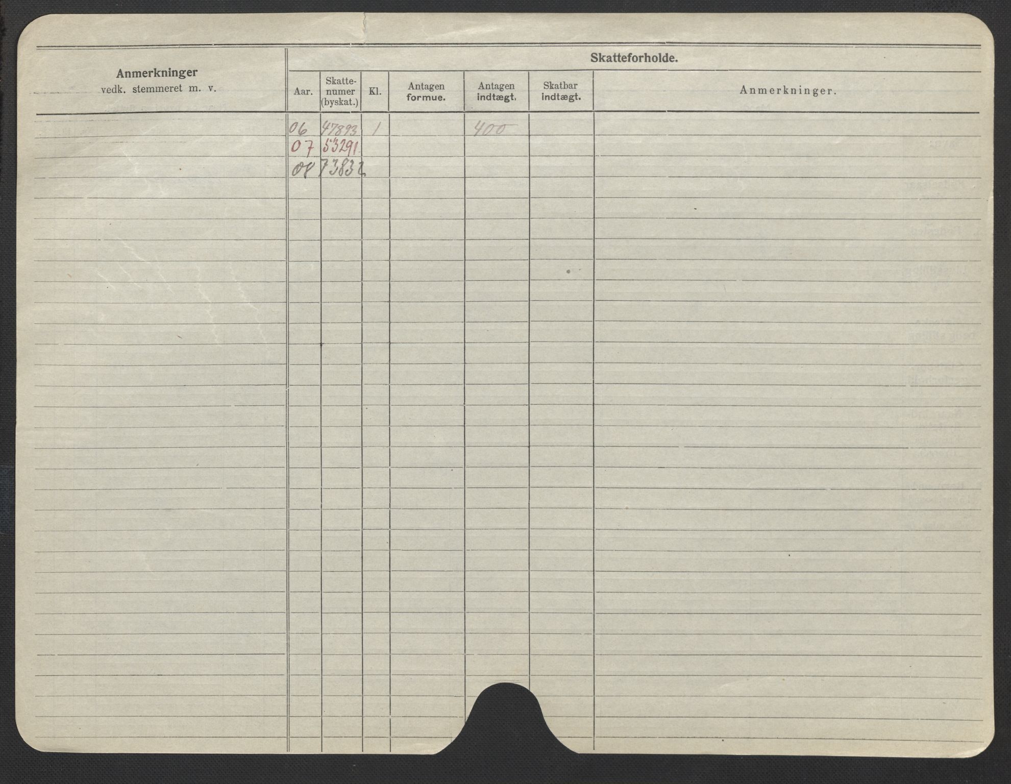 Oslo folkeregister, Registerkort, SAO/A-11715/F/Fa/Fac/L0022: Kvinner, 1906-1914, p. 52b