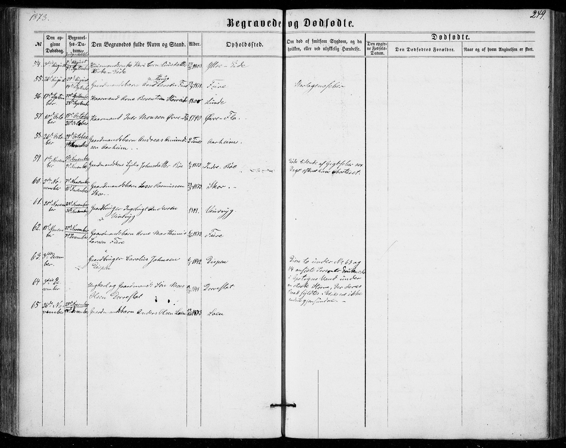 Stryn Sokneprestembete, SAB/A-82501: Parish register (official) no. A 3, 1862-1877, p. 249