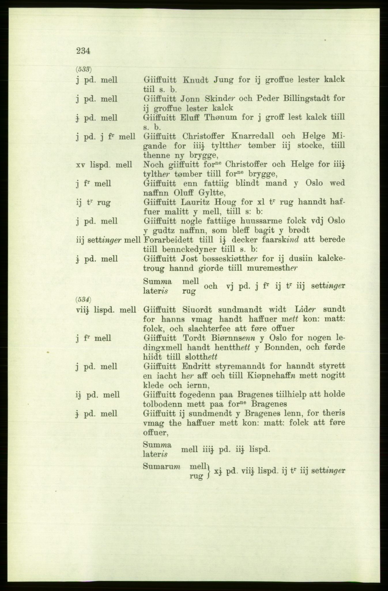 Publikasjoner utgitt av Arkivverket, PUBL/PUBL-001/C/0001: Bind 1: Rekneskap for Akershus len 1557-1558, 1557-1558, p. 234