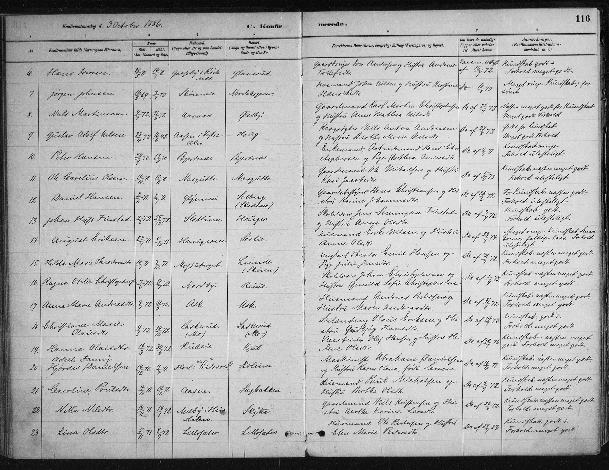 Nittedal prestekontor Kirkebøker, SAO/A-10365a/F/Fa/L0007: Parish register (official) no. I 7, 1879-1901, p. 116