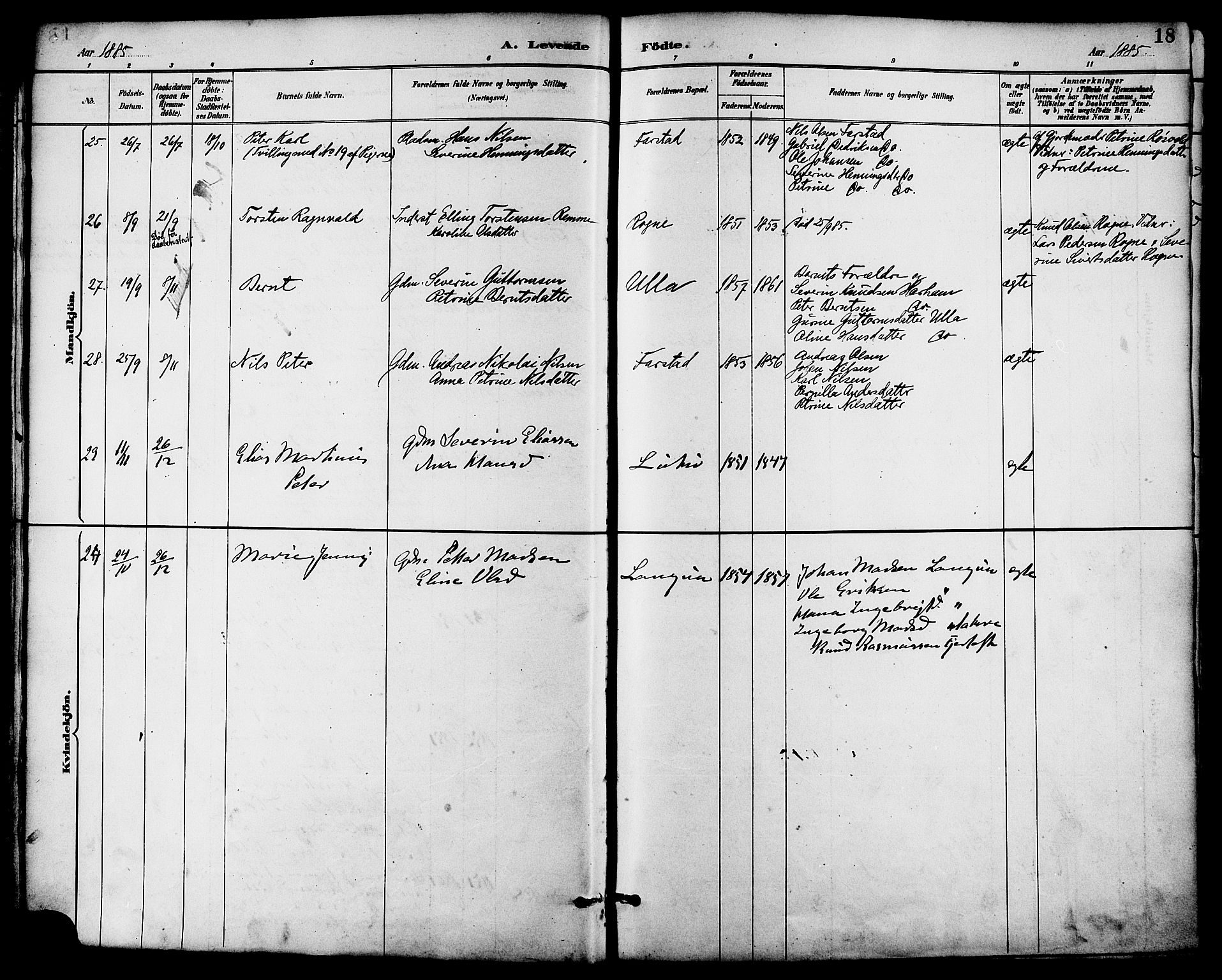 Ministerialprotokoller, klokkerbøker og fødselsregistre - Møre og Romsdal, AV/SAT-A-1454/536/L0501: Parish register (official) no. 536A10, 1884-1896, p. 18