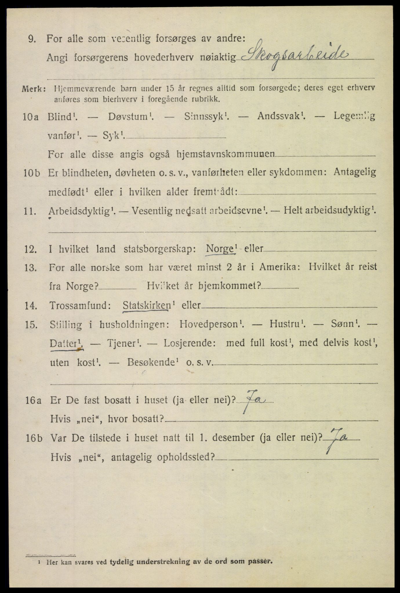 SAH, 1920 census for Nordre Land, 1920, p. 1643