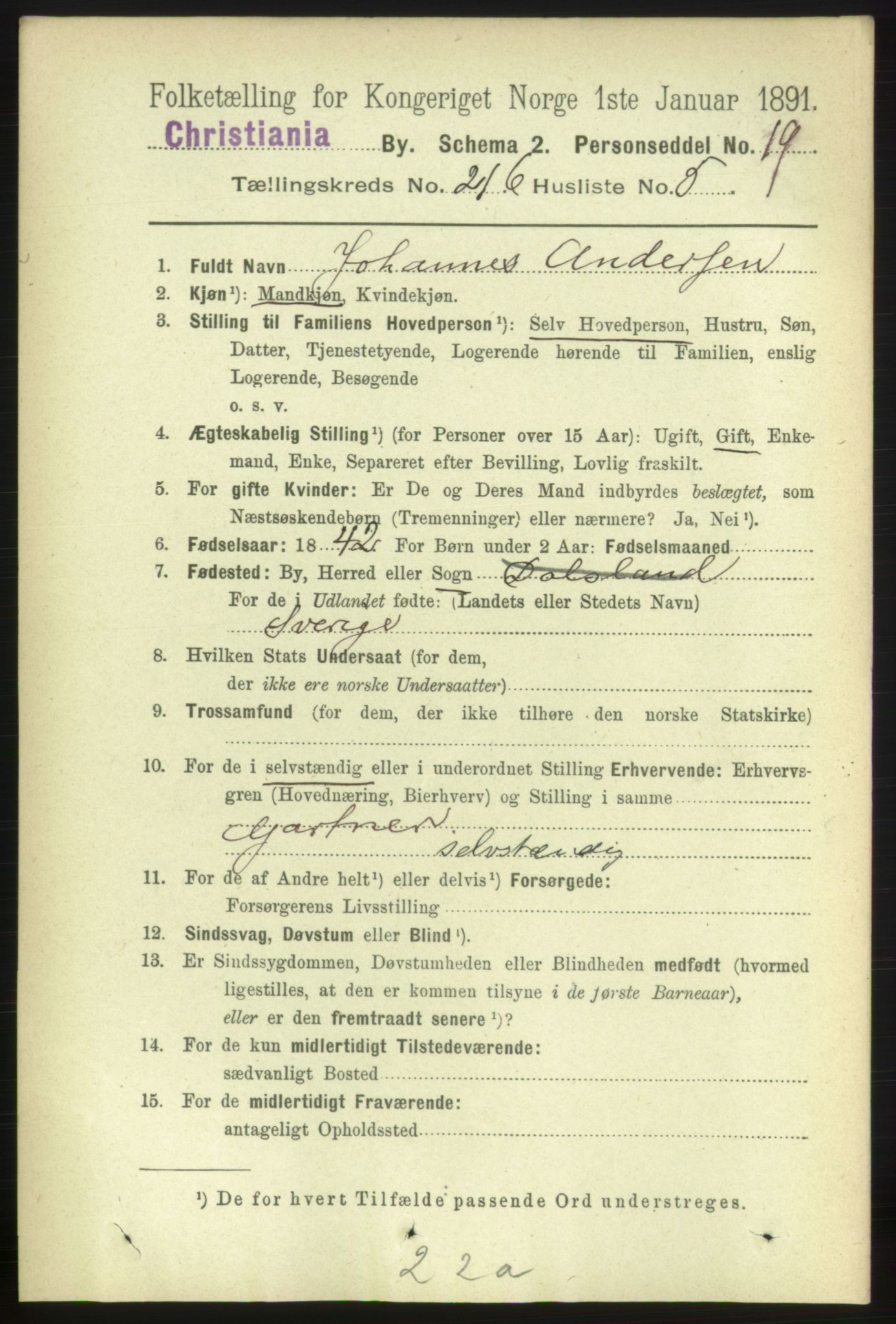 RA, 1891 census for 0301 Kristiania, 1891, p. 128224