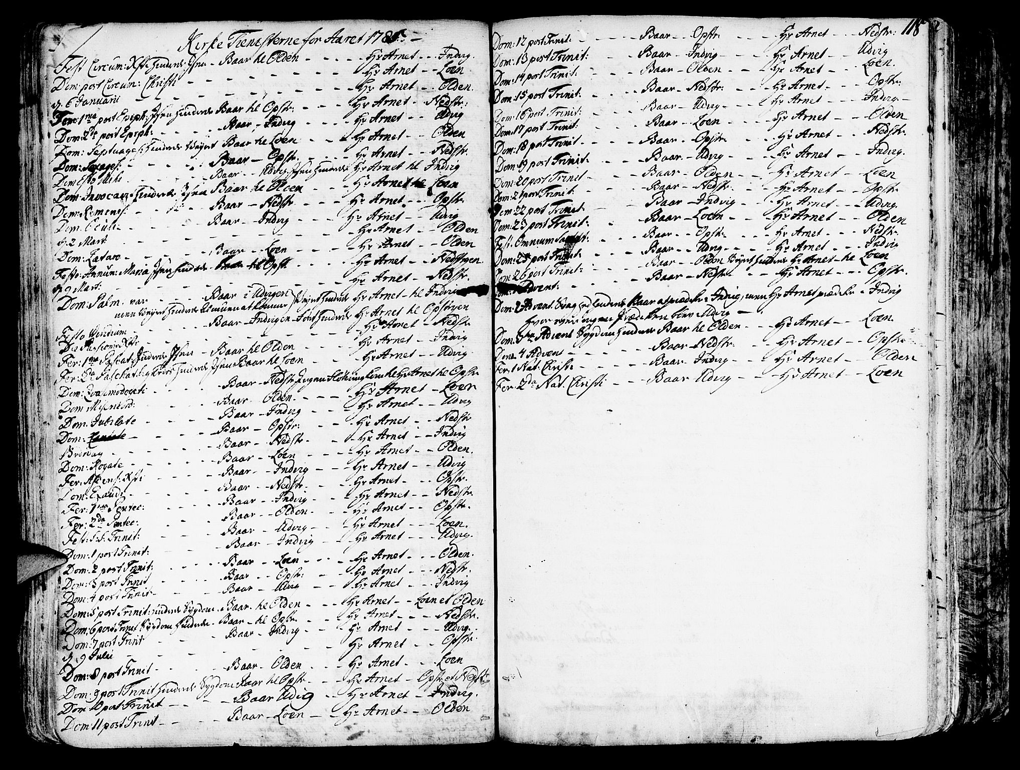Innvik sokneprestembete, SAB/A-80501: Parish register (official) no. A 1, 1750-1816, p. 118