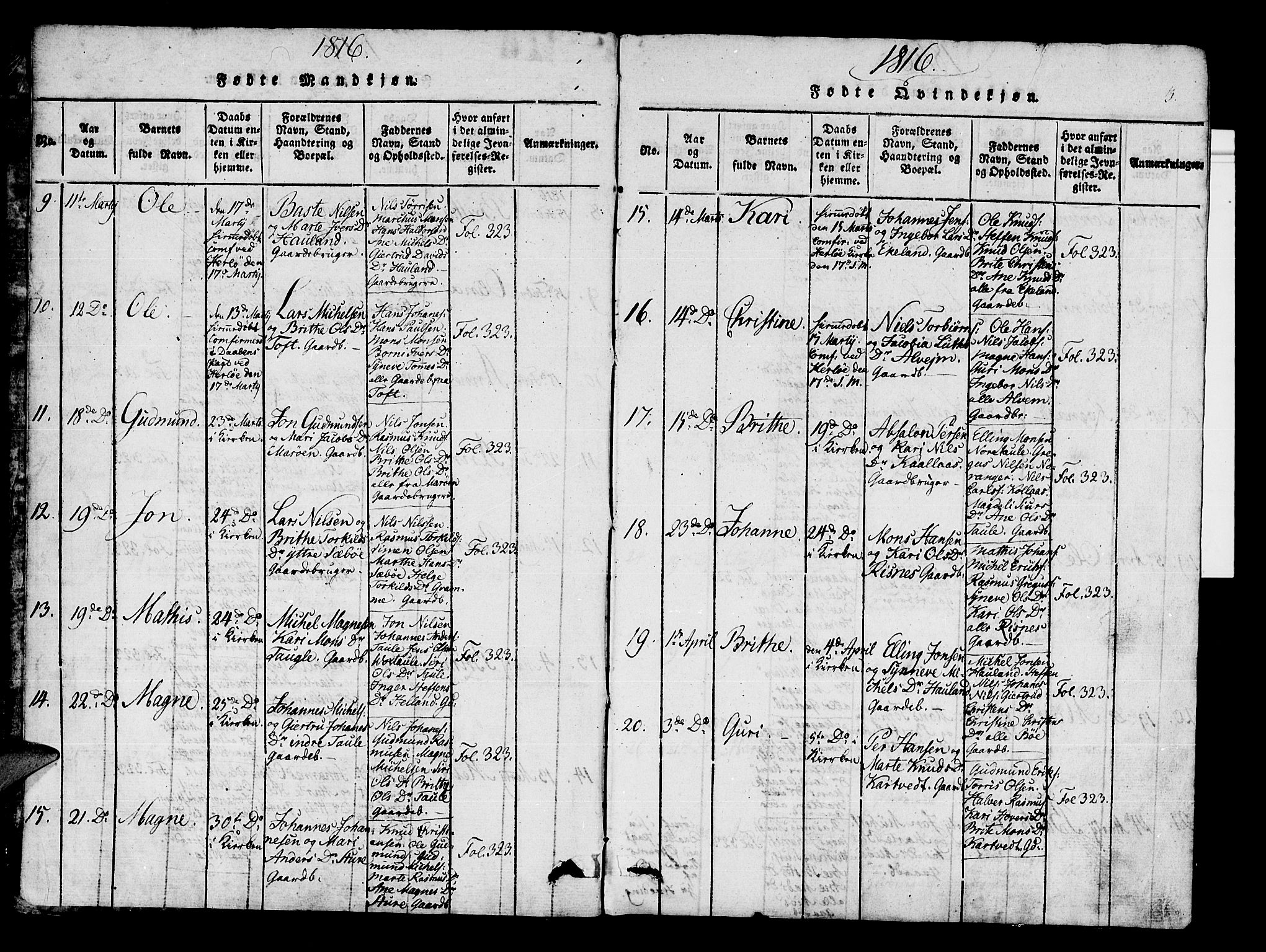 Manger sokneprestembete, AV/SAB-A-76801/H/Haa: Parish register (official) no. A 3, 1816-1824, p. 3