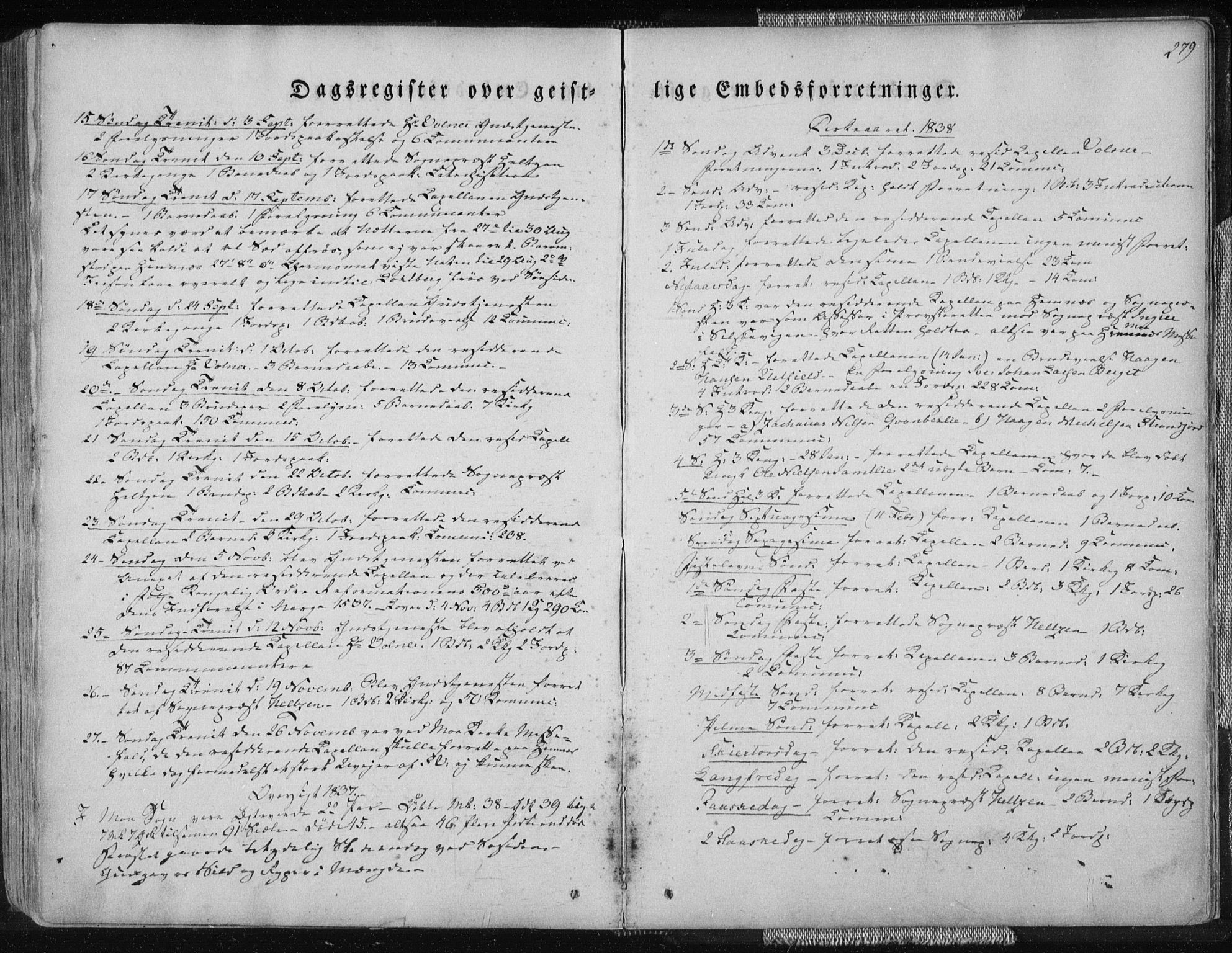 Ministerialprotokoller, klokkerbøker og fødselsregistre - Nordland, SAT/A-1459/827/L0390: Parish register (official) no. 827A02, 1826-1841, p. 279