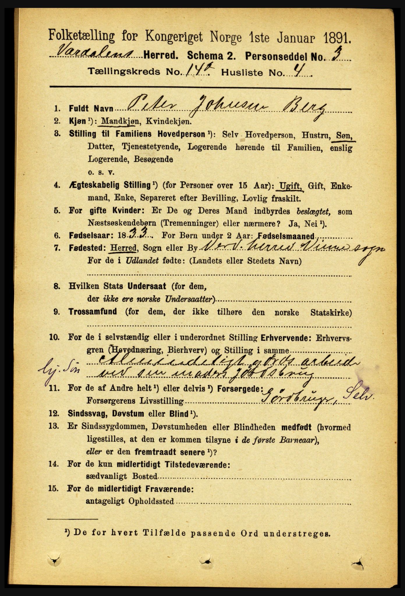 RA, 1891 census for 1721 Verdal, 1891, p. 7384