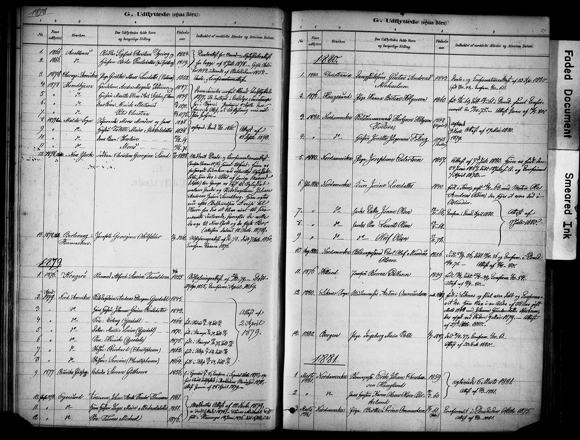Domkirken sokneprestkontor, SAST/A-101812/001/30/30BA/L0025: Parish register (official) no. A 24, 1877-1927, p. 27