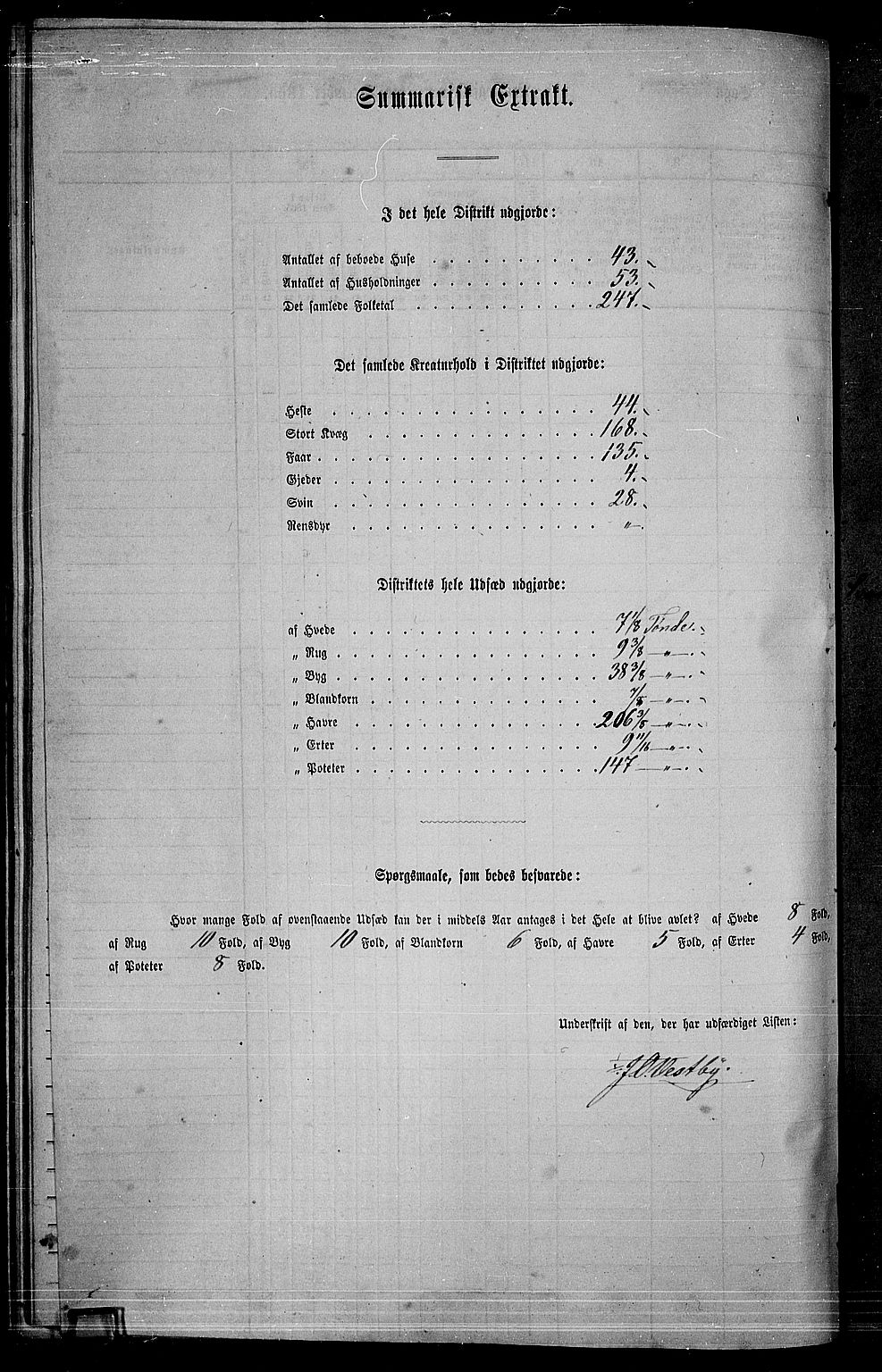 RA, 1865 census for Aurskog, 1865, p. 167