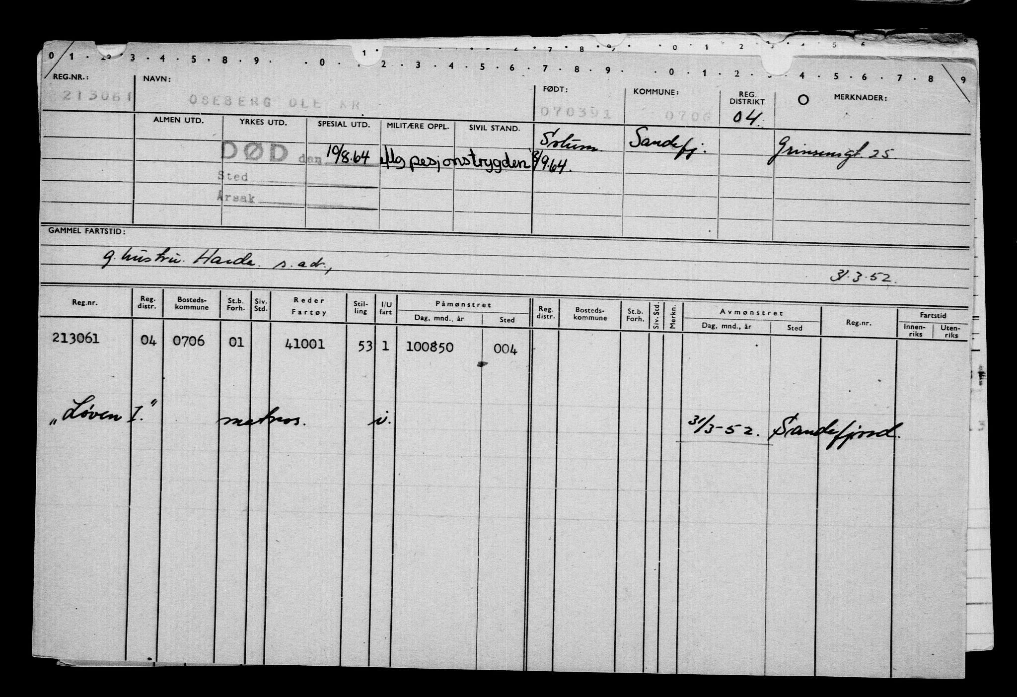Direktoratet for sjømenn, AV/RA-S-3545/G/Gb/L0009: Hovedkort, 1891, p. 21
